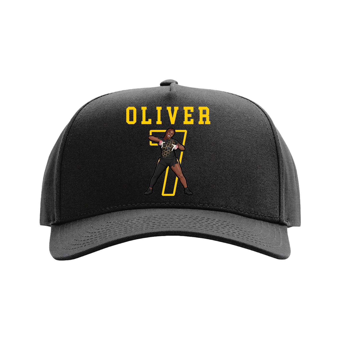 Full Fabric Five-Panel Champ Cap — Shirsey in Black