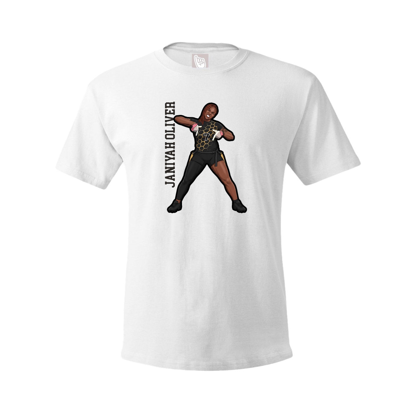 Youth Tee — Name Vertical in White
