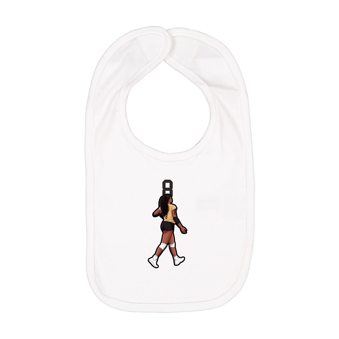 Infant Bib — Number Top in White