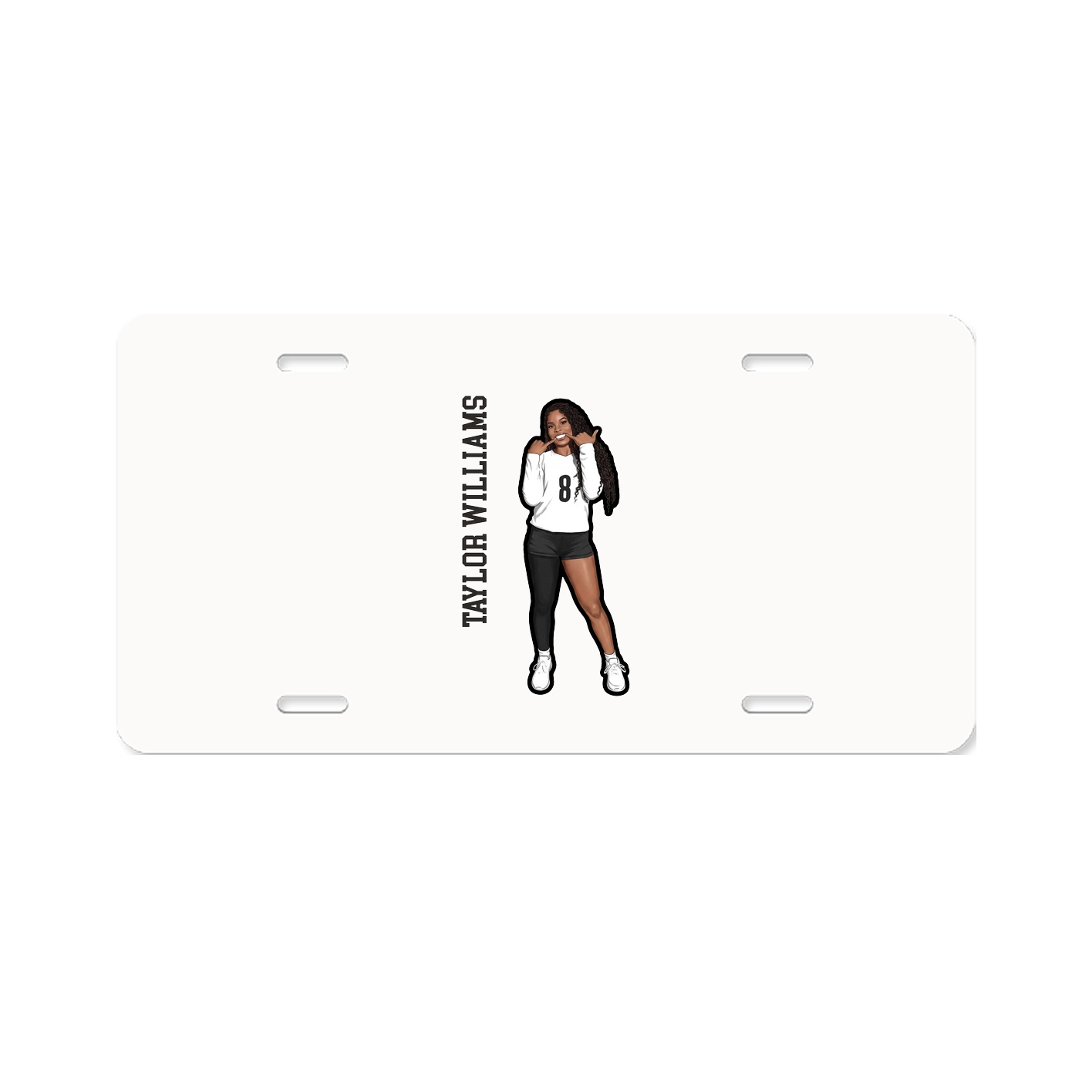 License Plate — Name Vertical in Classic