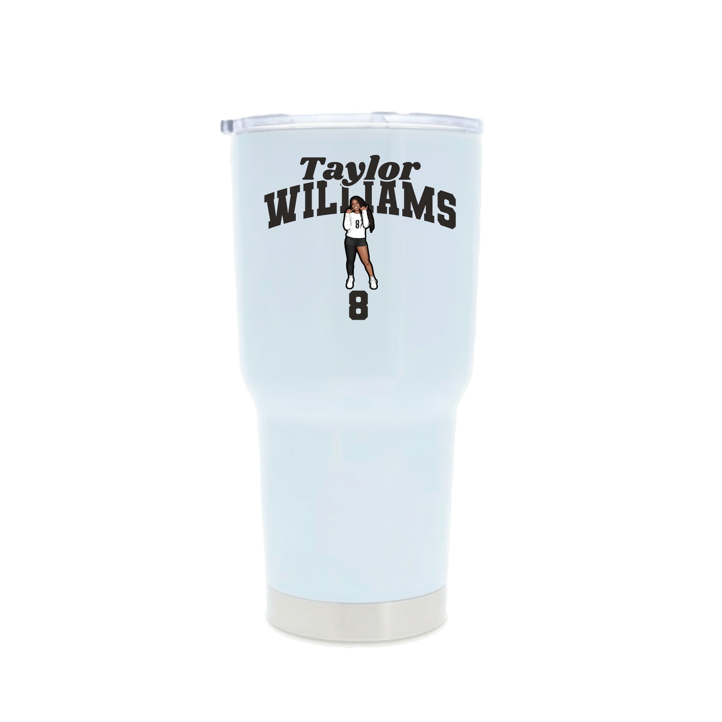 30oz Stainless Steel Tumbler — Signature Arch in White