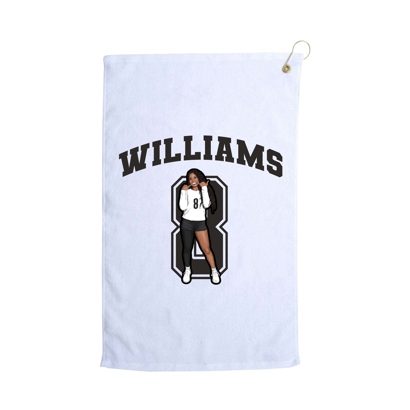 Golf Towel — Number in White