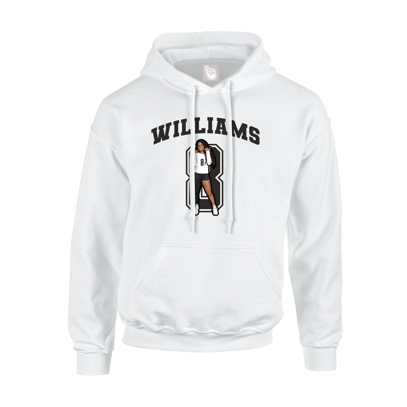 Youth Hoodie — Number in White