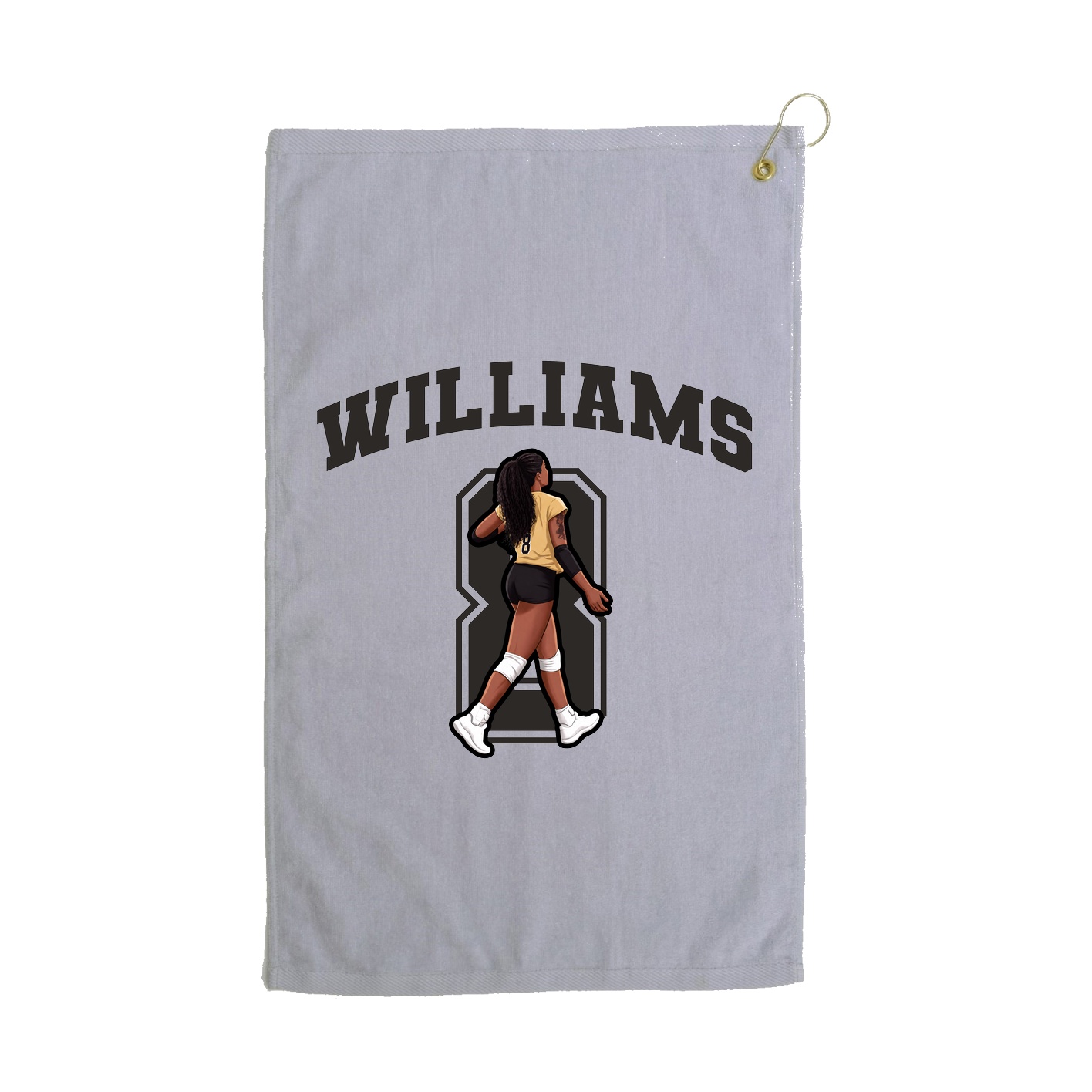 Golf Towel — Number in Grey