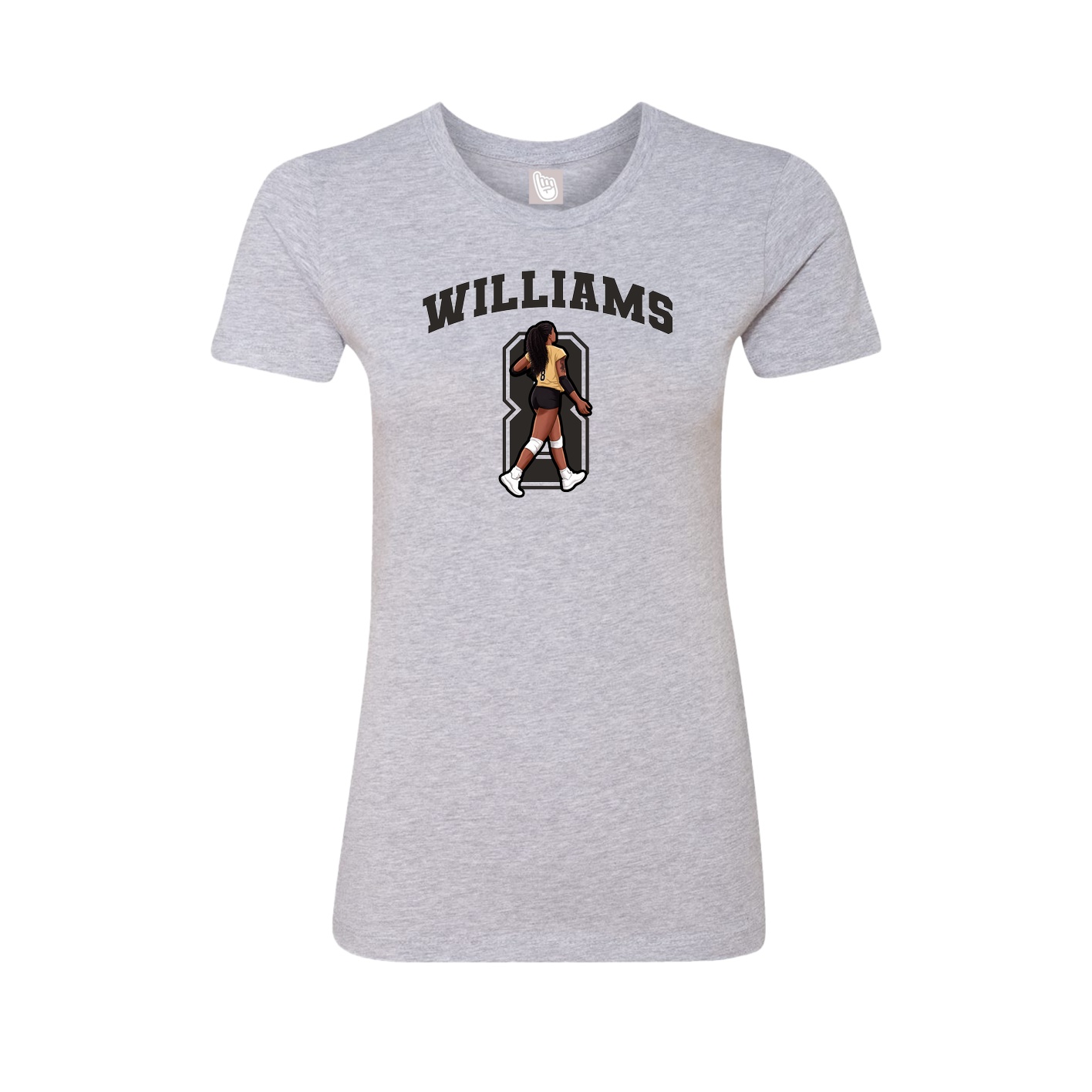 Fitted Women's Tee — Number in Grey