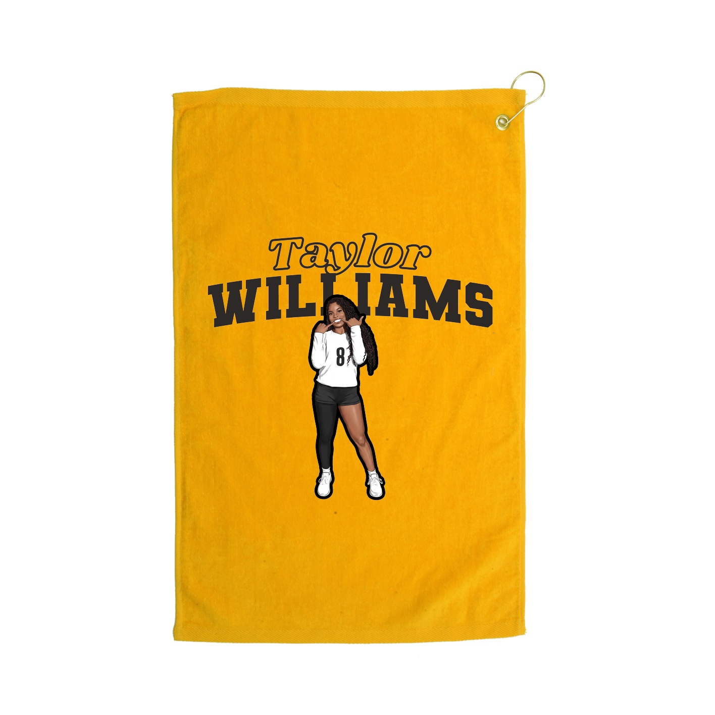 Golf Towel — Name Arch in Gold