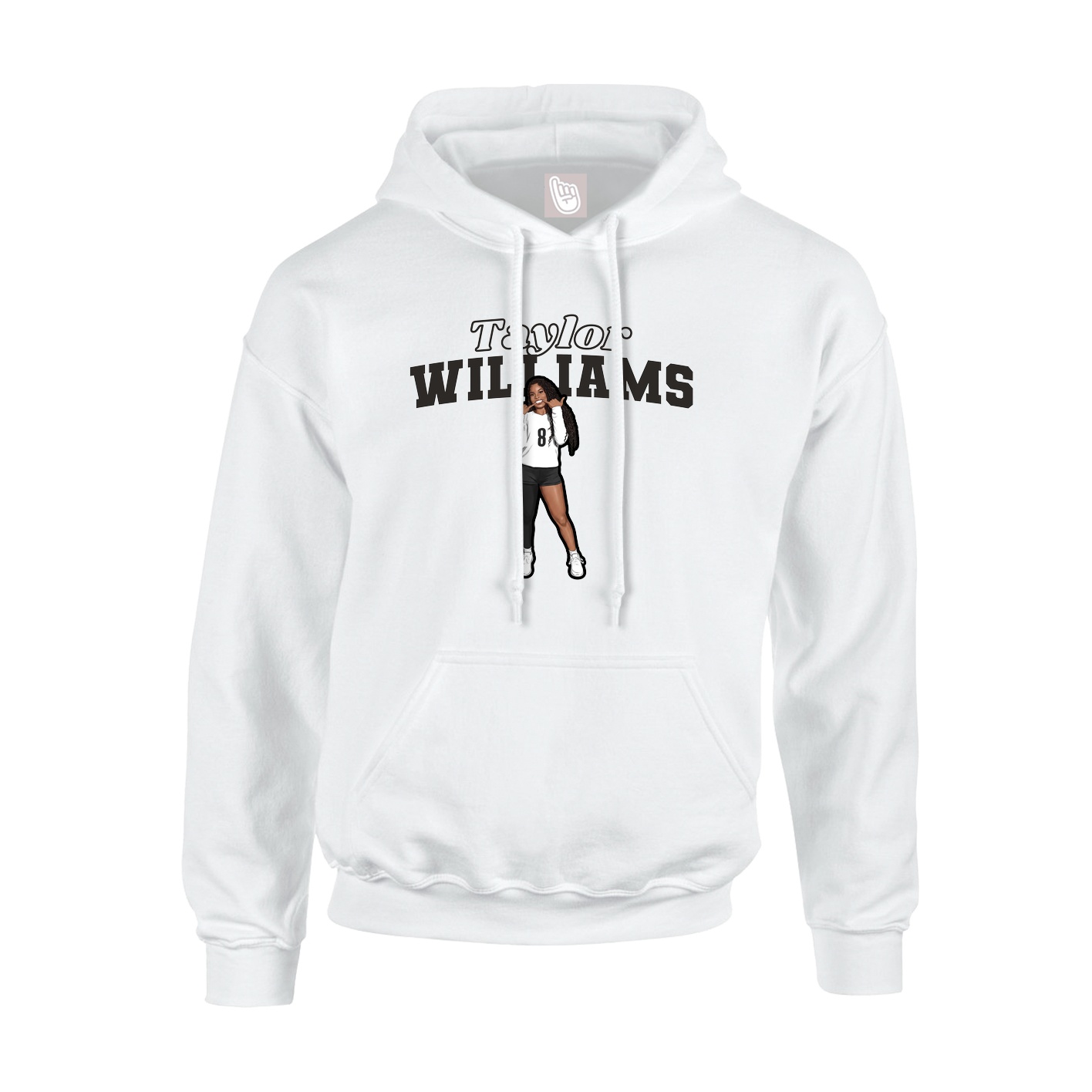 Hoodie — Name Arch in White