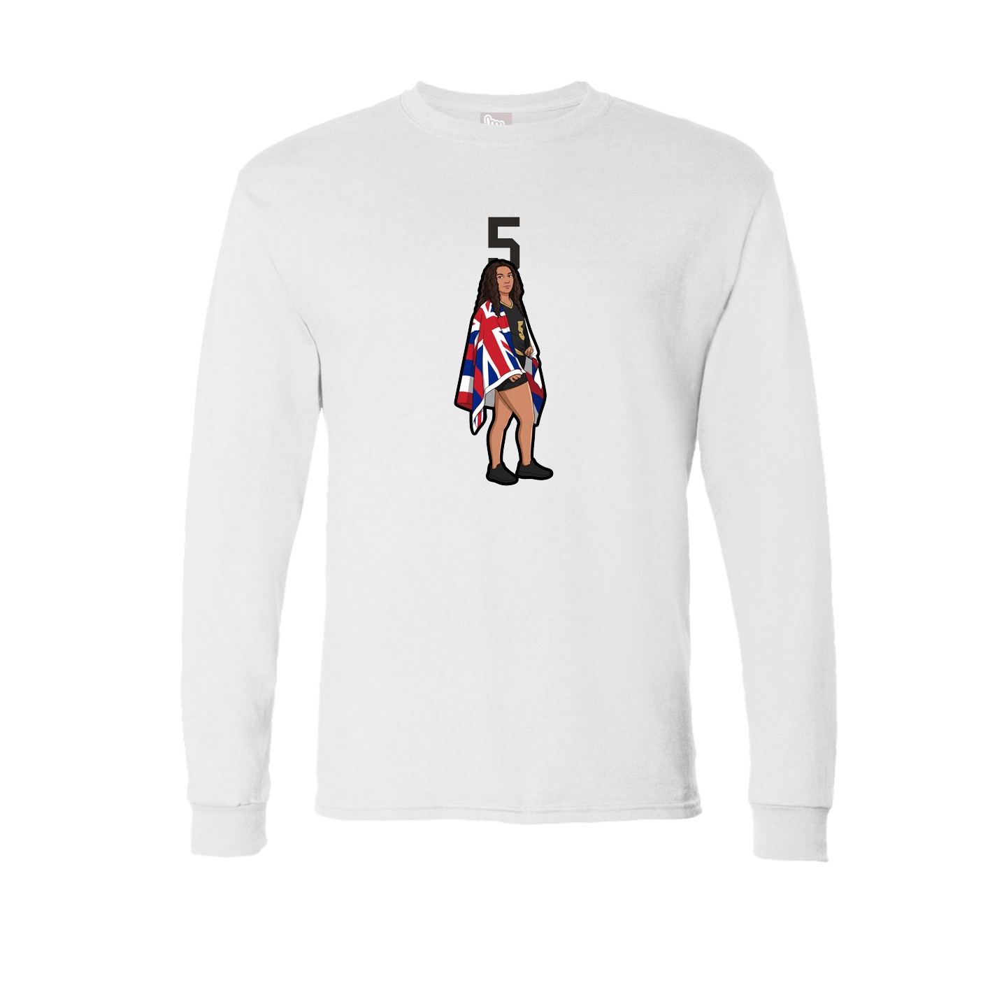 Long Sleeve Tee — Number Top in White