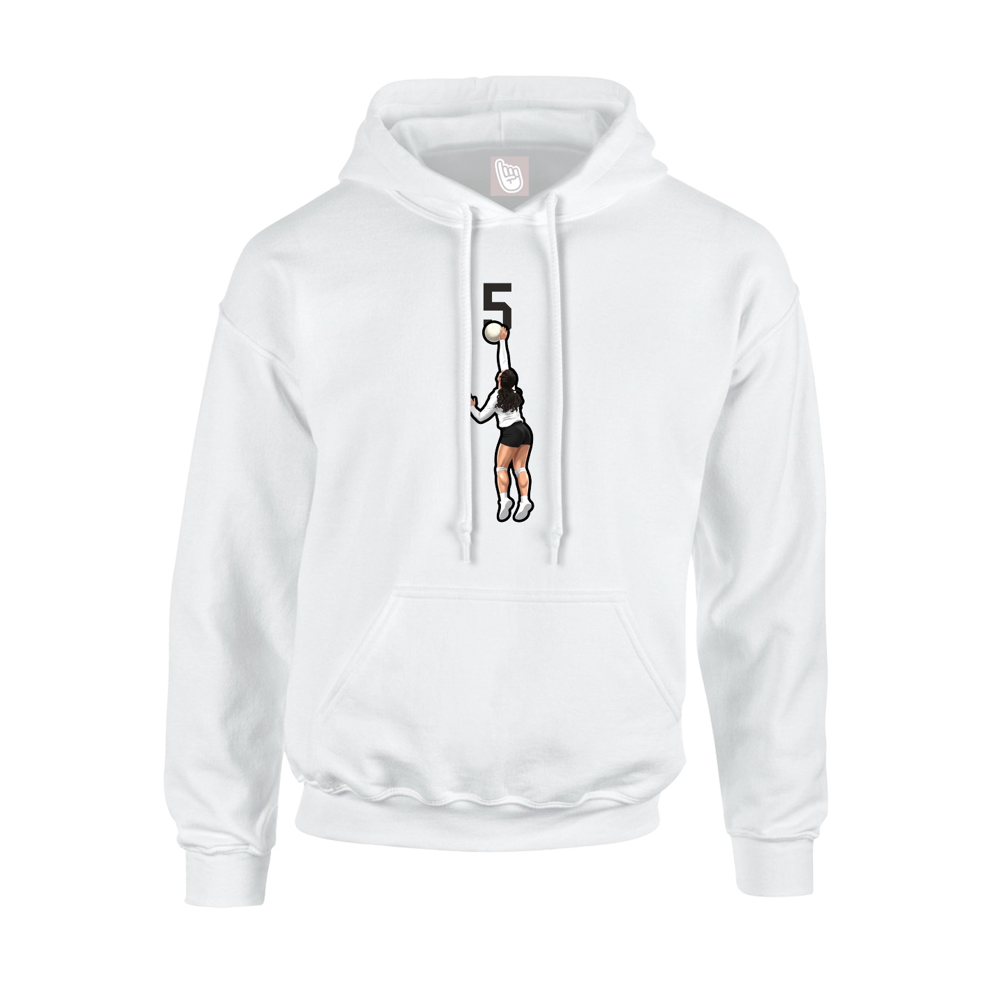 Youth Hoodie — Number Top in White