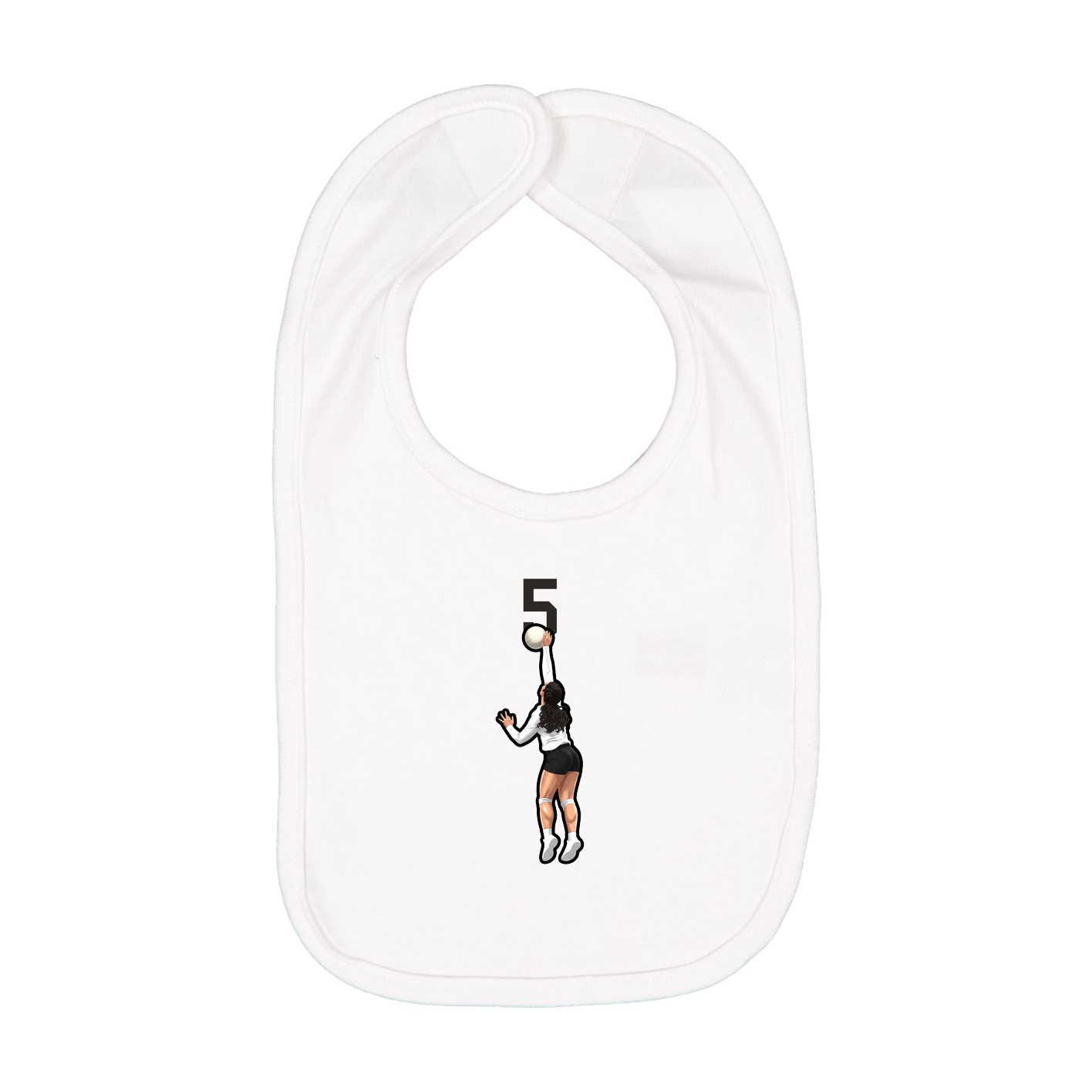 Infant Bib — Number Top in White