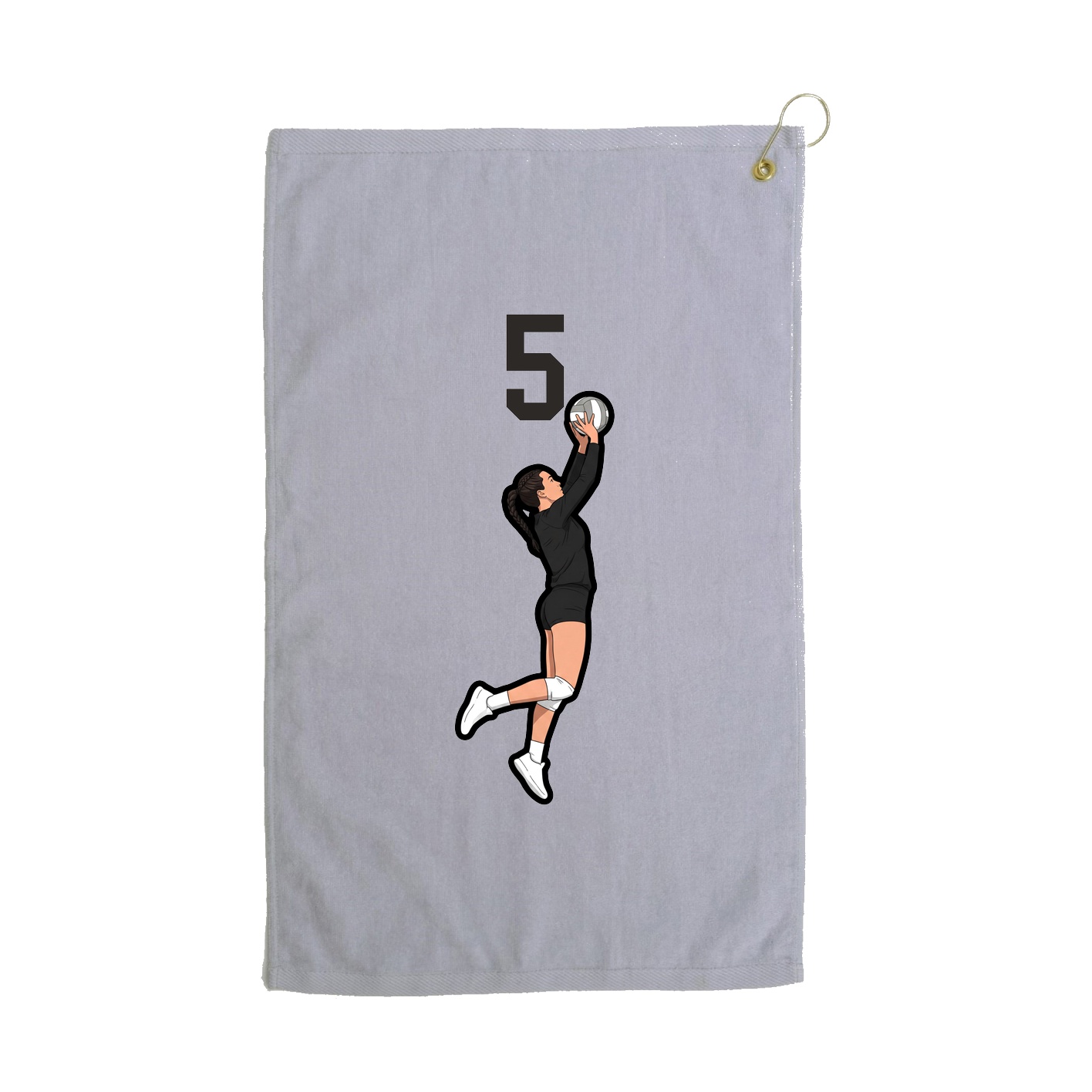 Golf Towel — Number Top in Grey