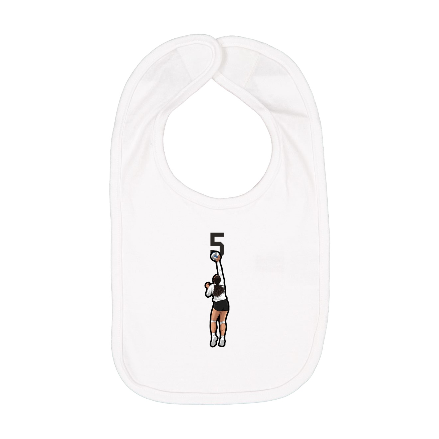Infant Bib — Number Top in White
