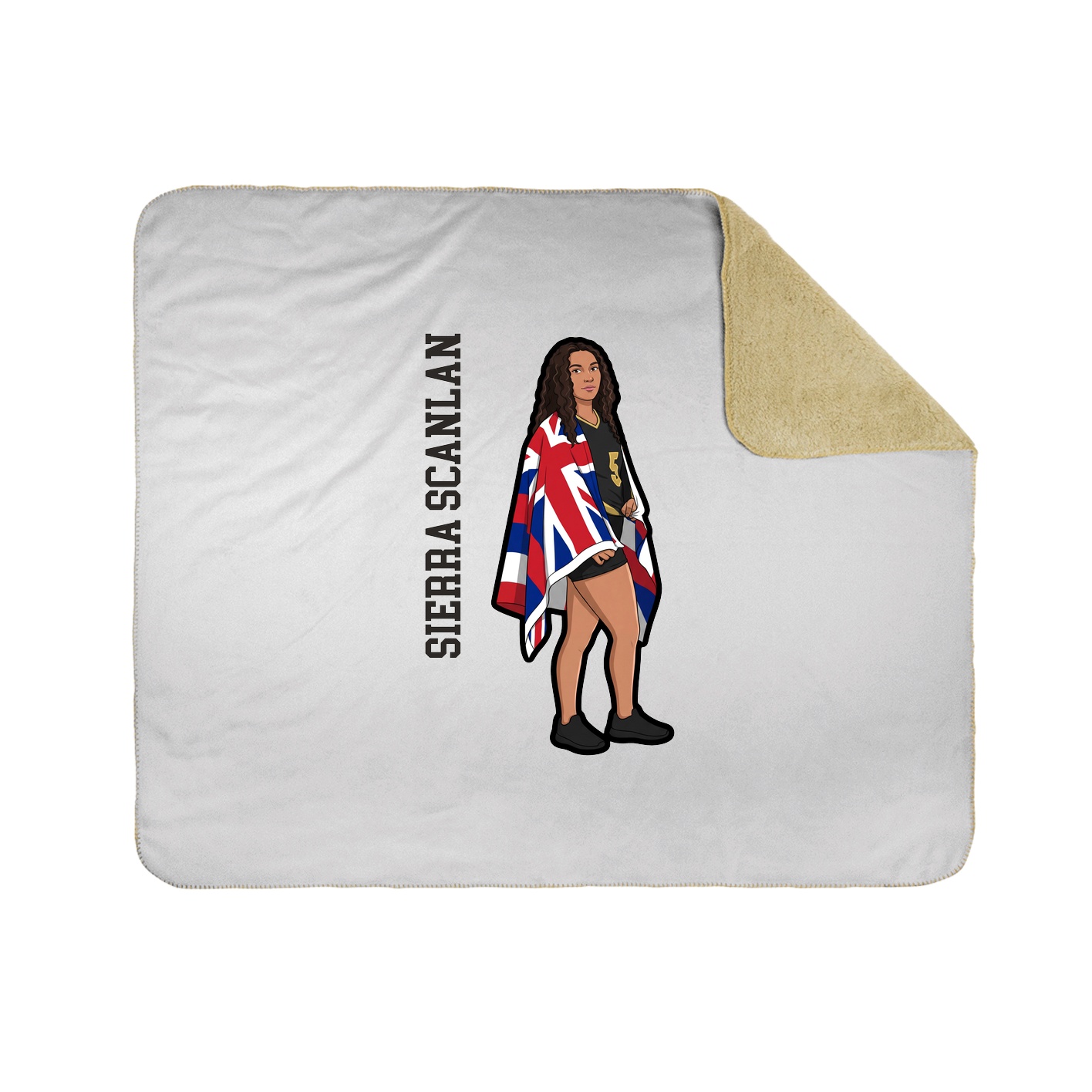 Throw Blanket — Name Vertical in White