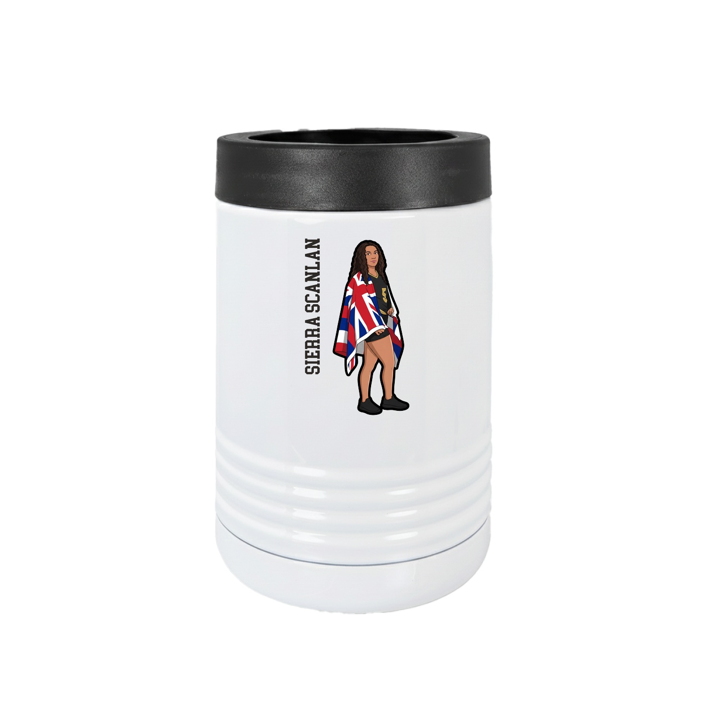 Beverage Holder — Name Vertical in White
