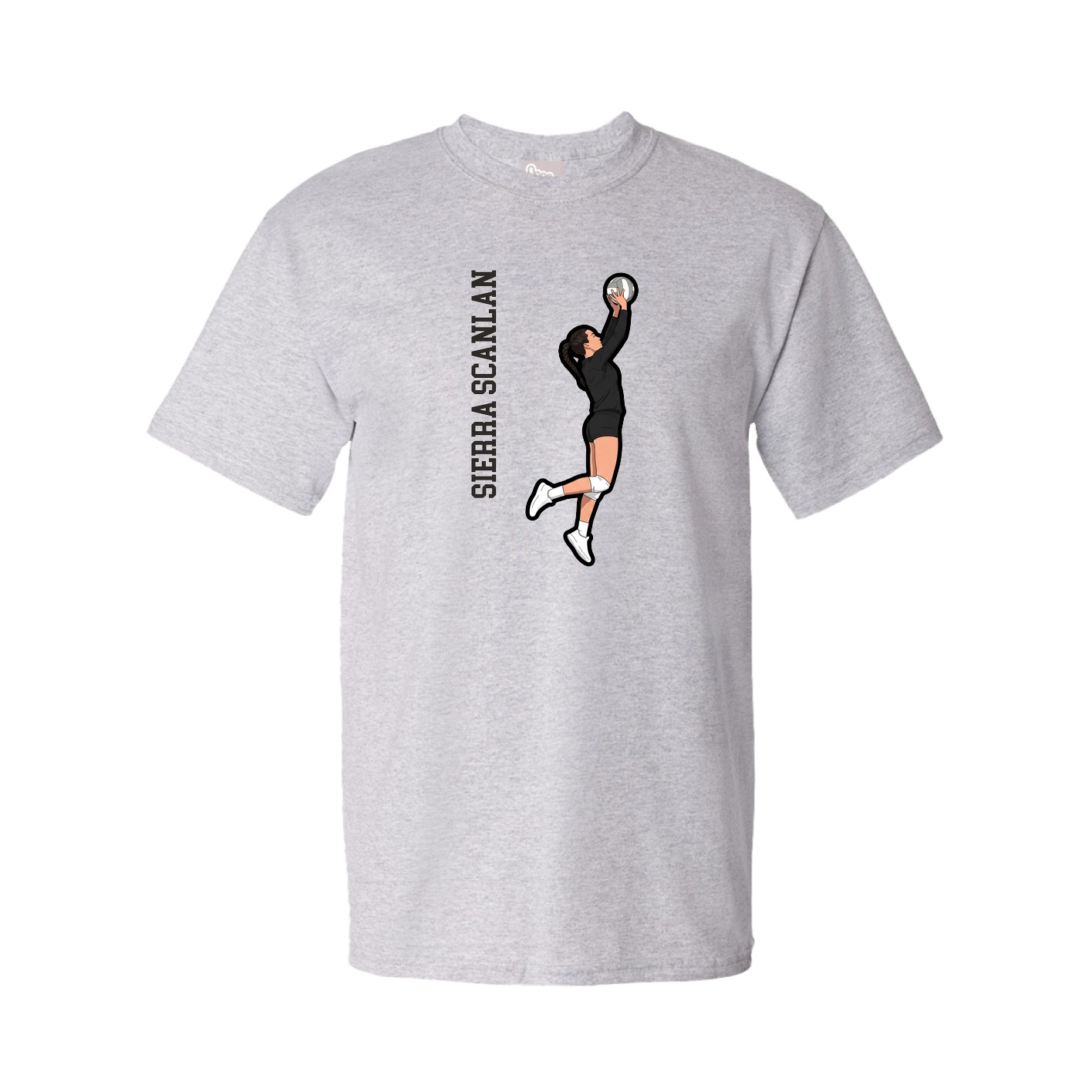 Tee — Name Vertical in Grey