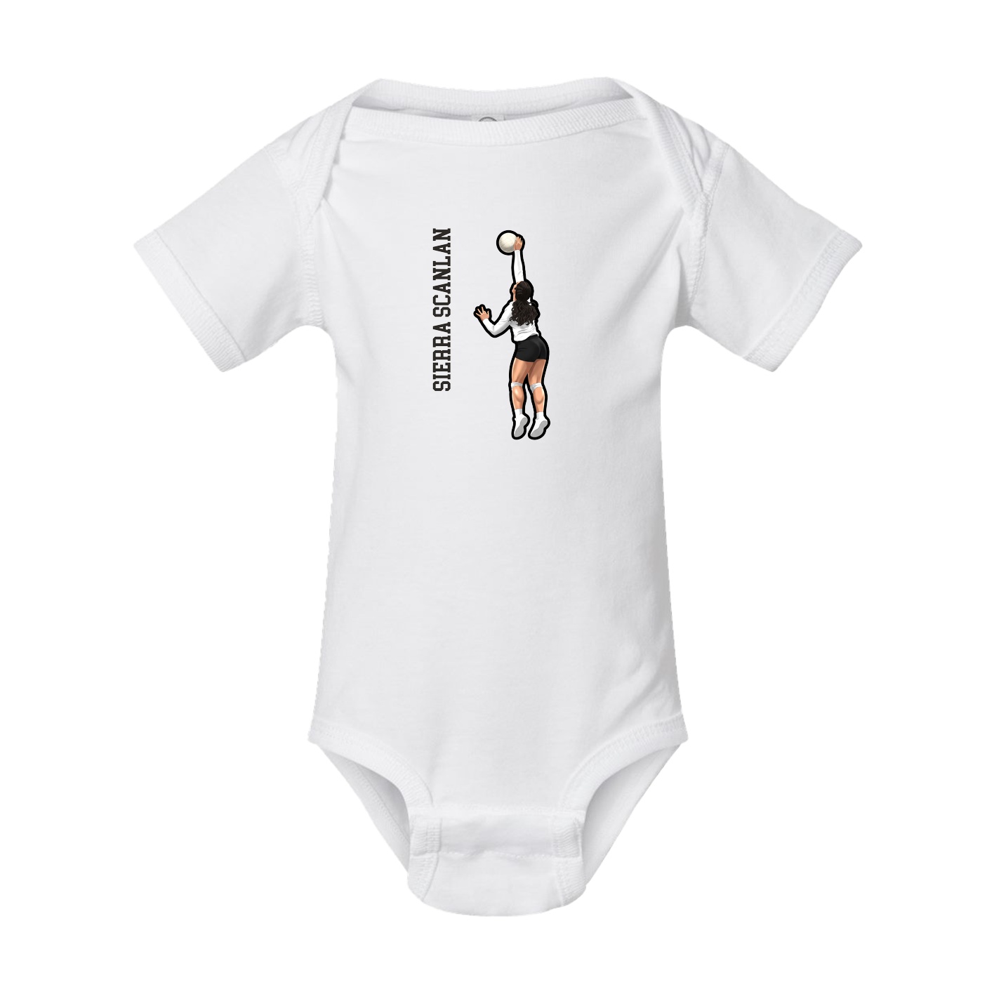 Baby Onesie — Name Vertical in White