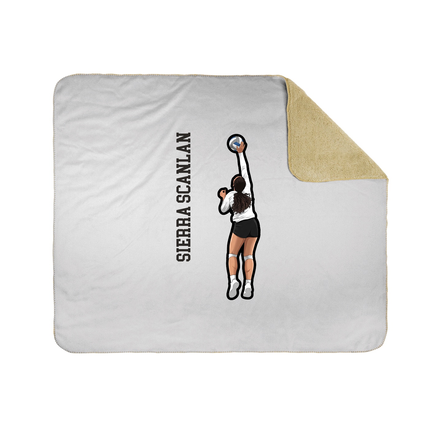 Throw Blanket — Name Vertical in White