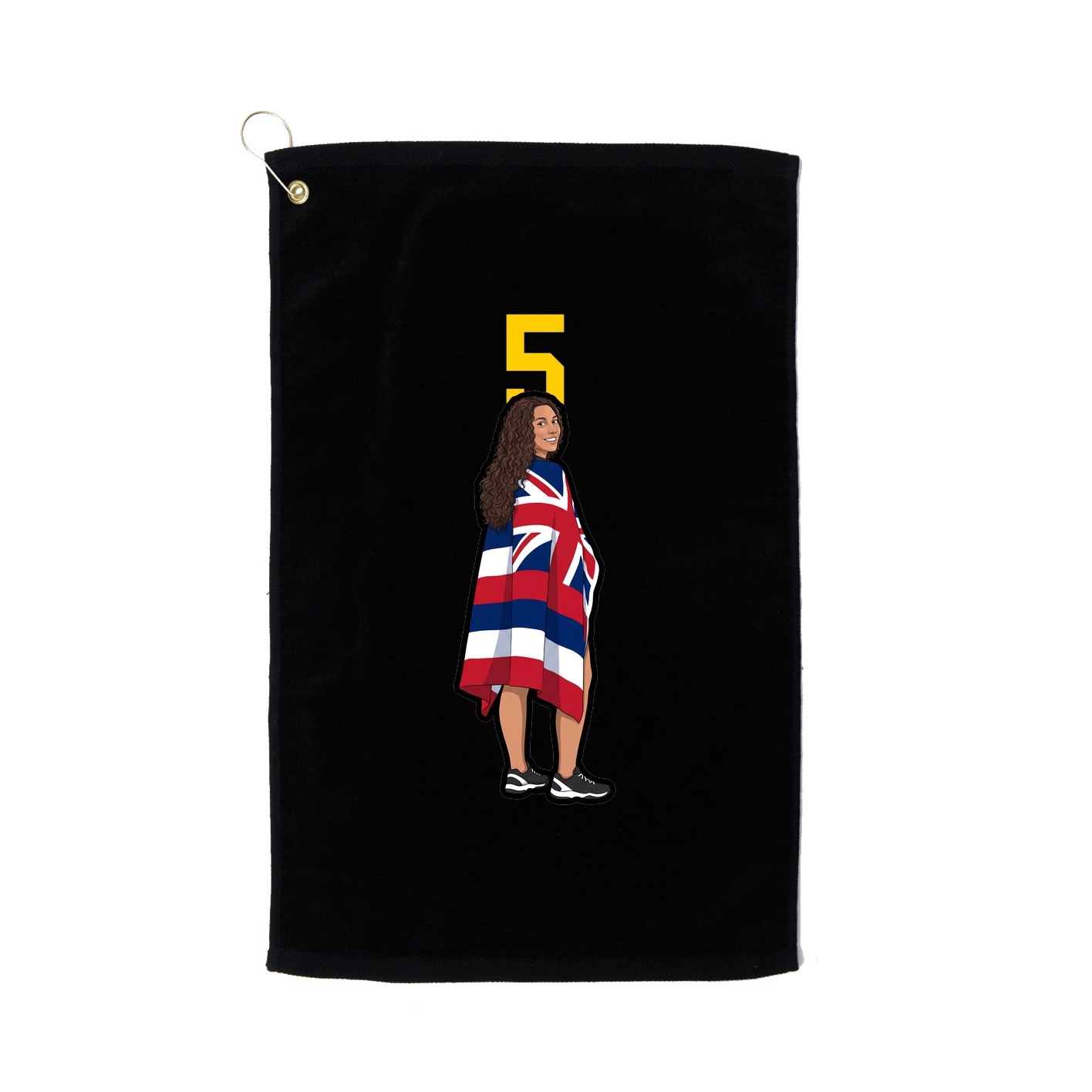 Golf Towel — Number Top in Black