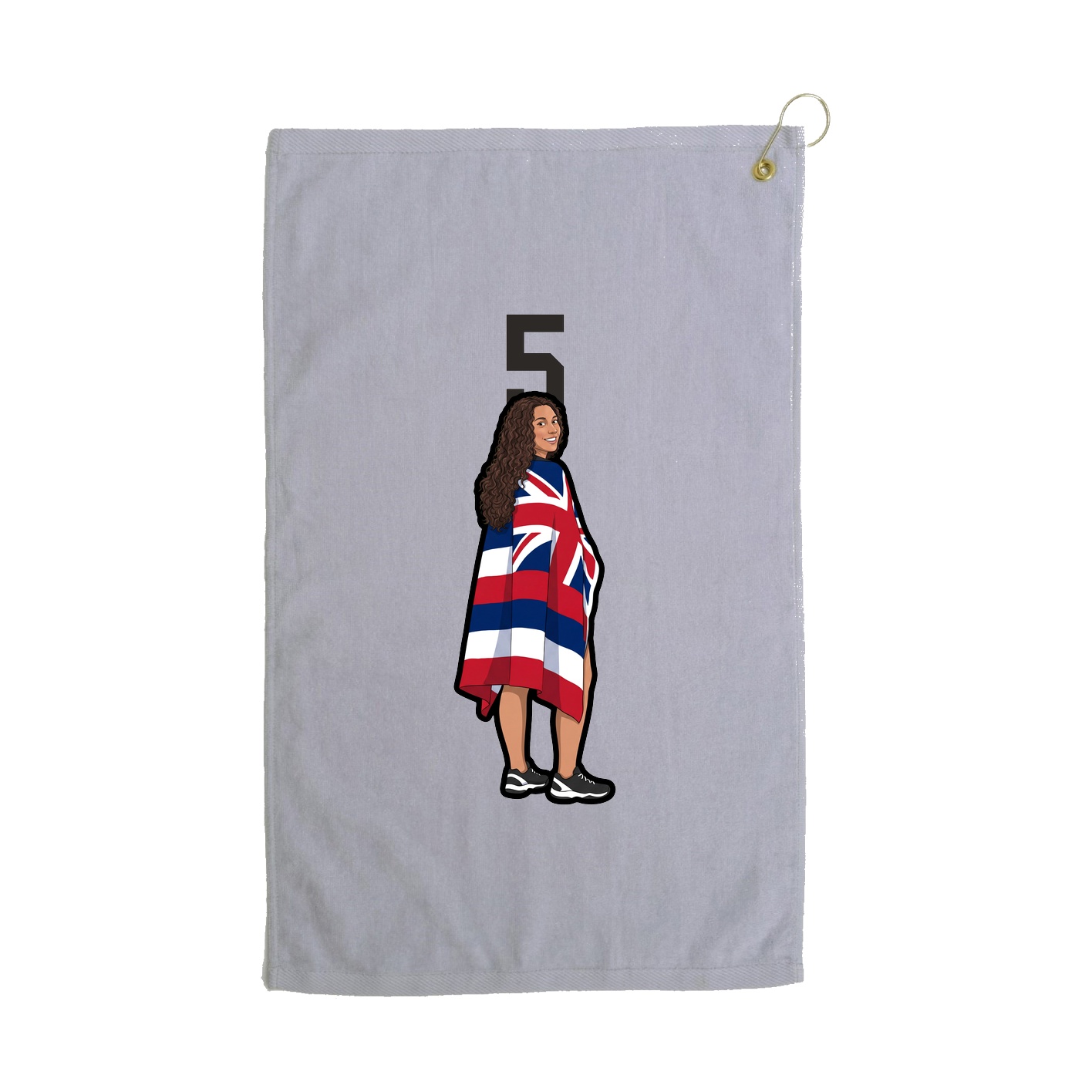 Golf Towel — Number Top in Grey