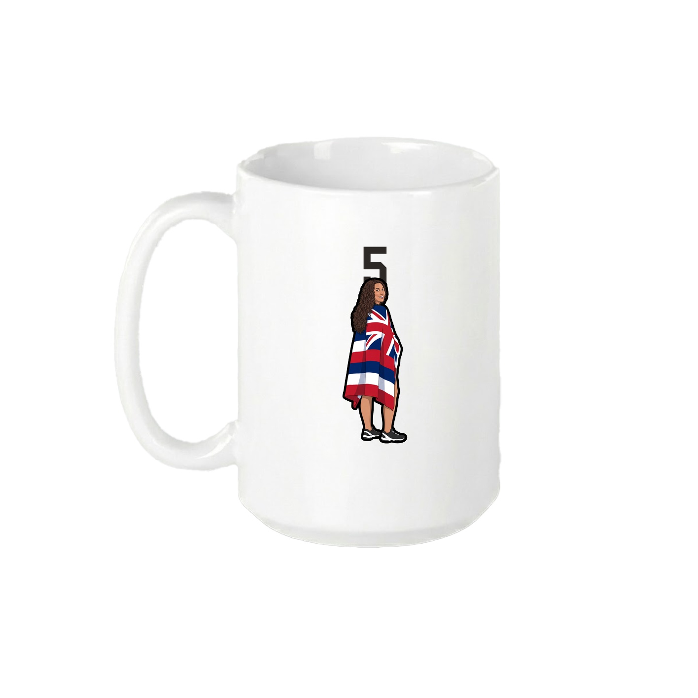 15oz Coffee Mug — Number Top in White