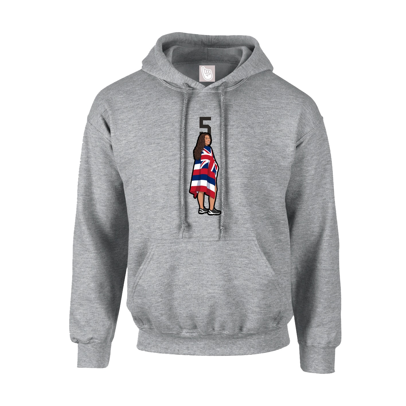 Hoodie — Number Top in Grey