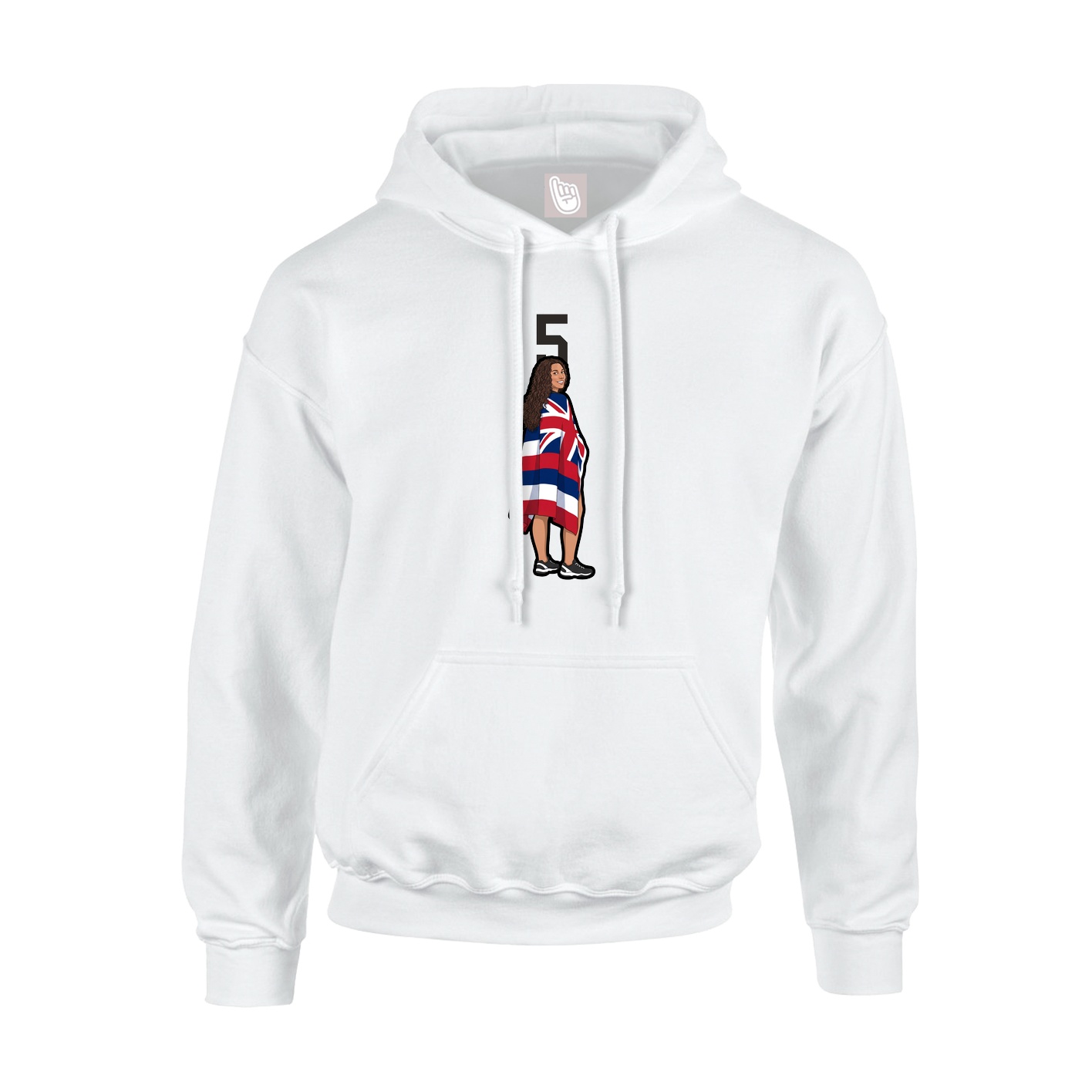 Hoodie — Number Top in White