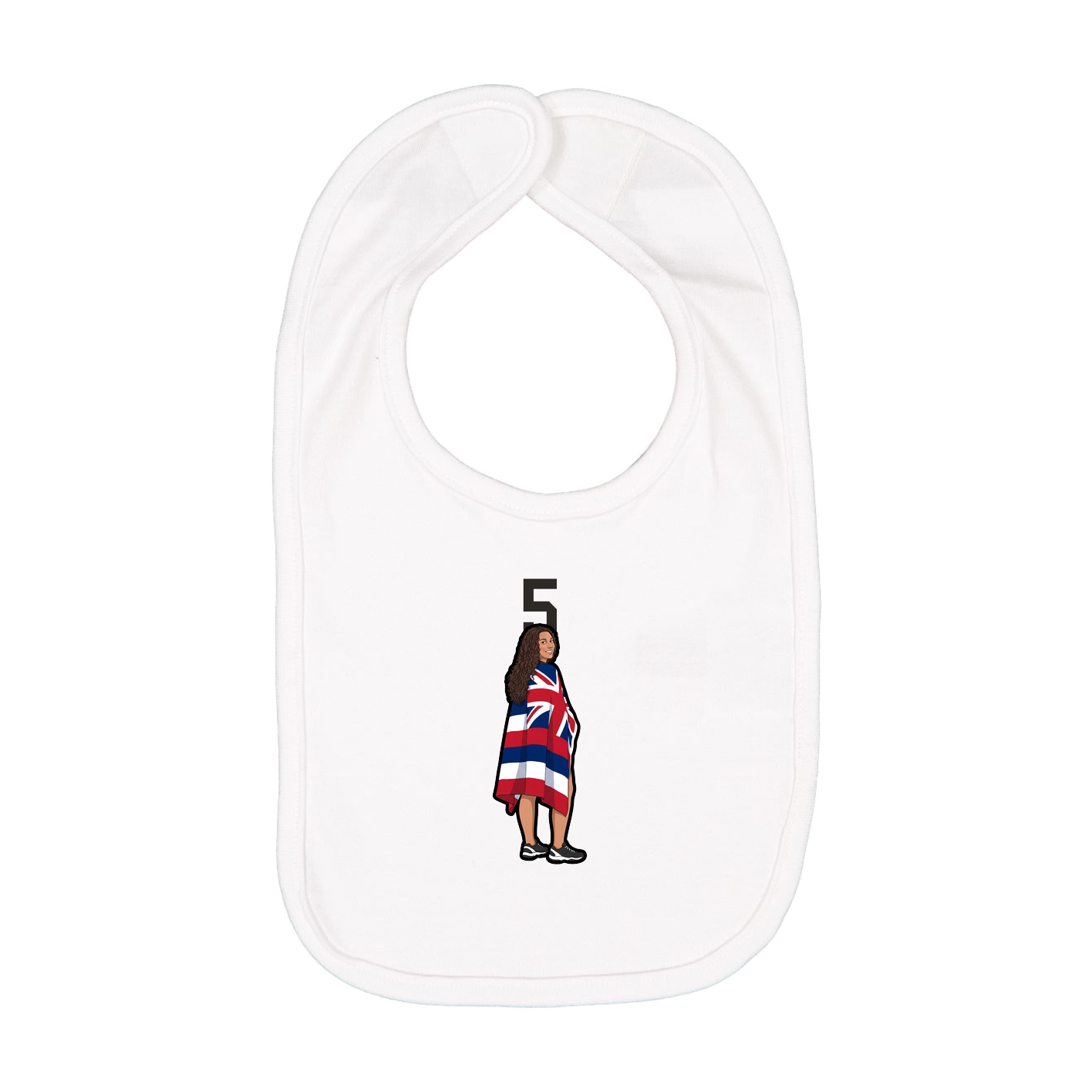 Infant Bib — Number Top in White