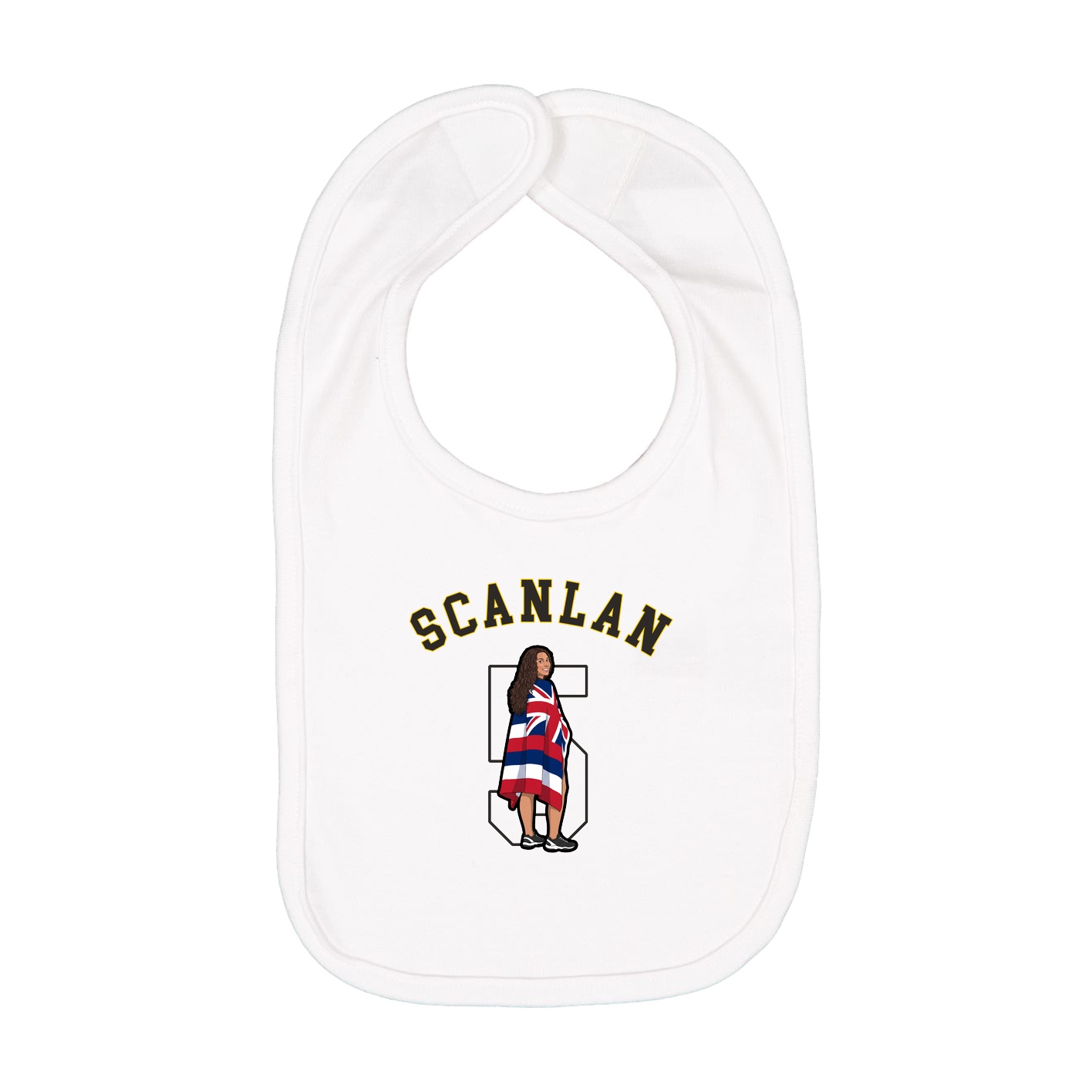 Infant Bib — Shirsey Arch in White