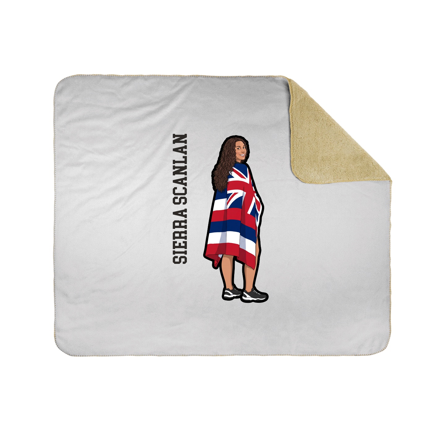 Throw Blanket — Name Vertical in White