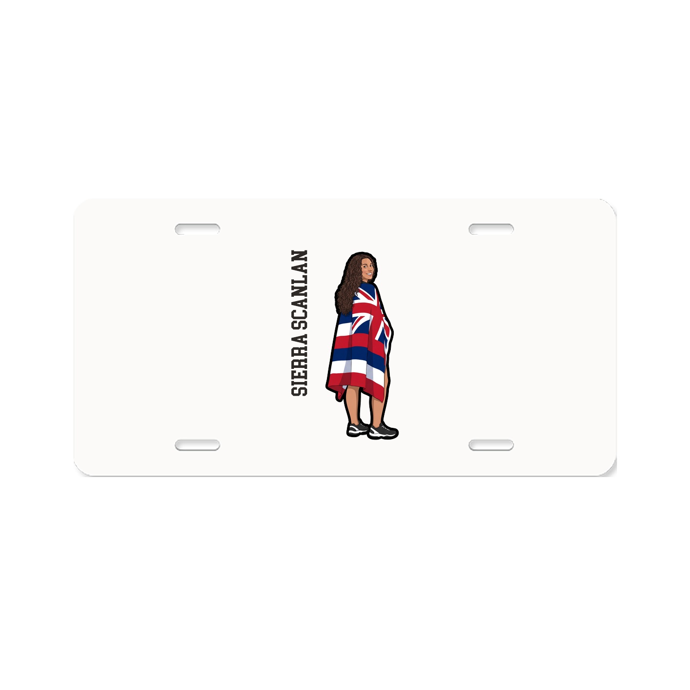 License Plate — Name Vertical in Classic