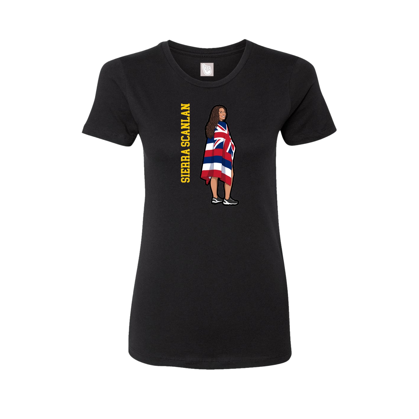 Womens Tee — Name Vertical in Black