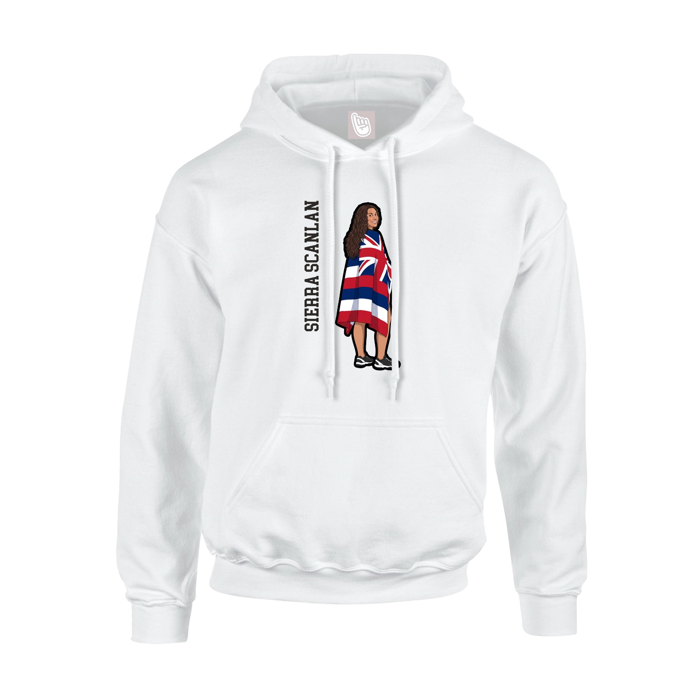 Hoodie — Name Vertical in White
