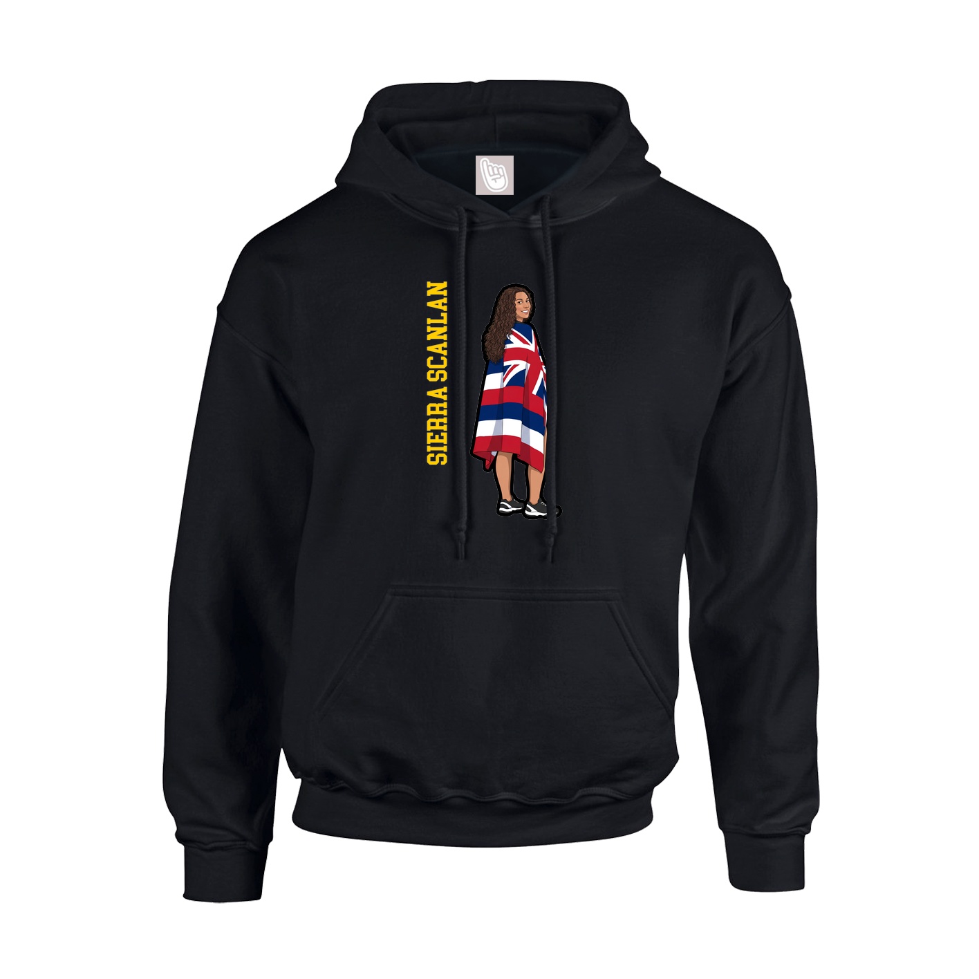 Youth Hoodie — Name Vertical in Black