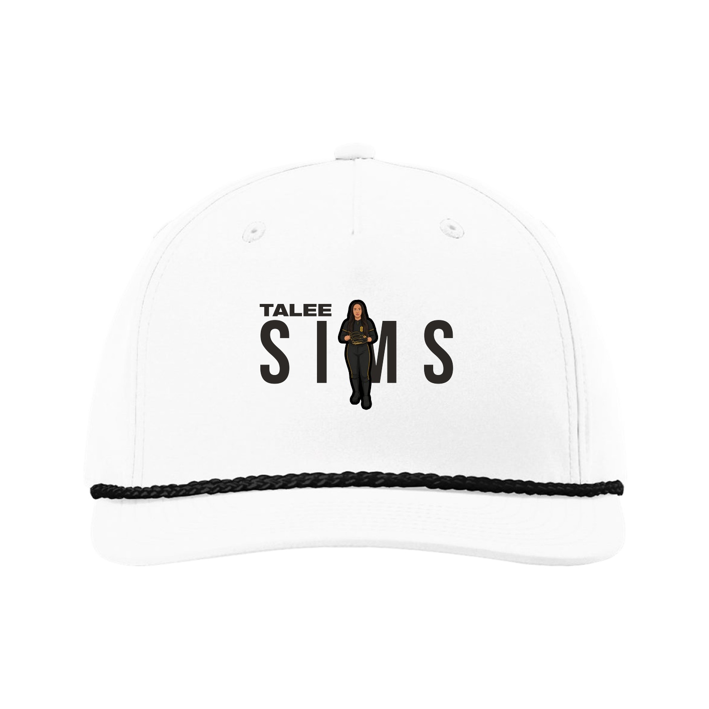 Five-Panel Classic Rope Cap — Player Name in White