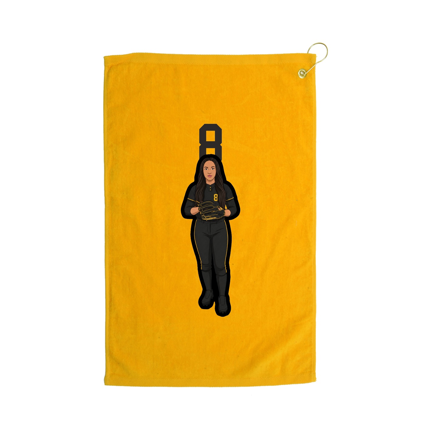 Golf Towel — Number Top in Gold