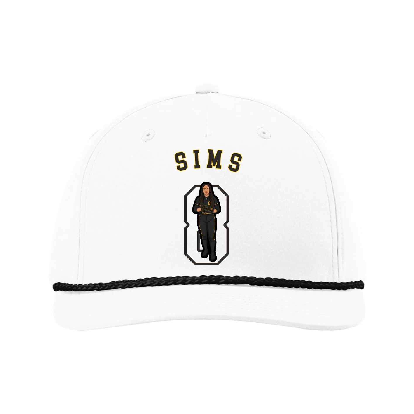Five-Panel Classic Rope Cap — Shirsey Arch in White