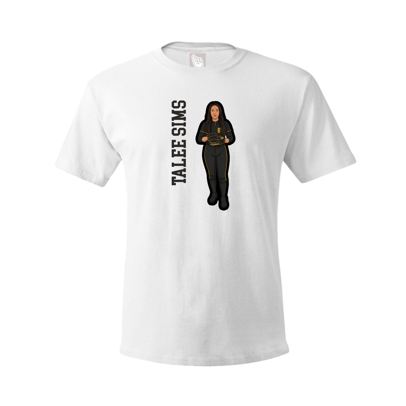 Tee — Name Vertical in White