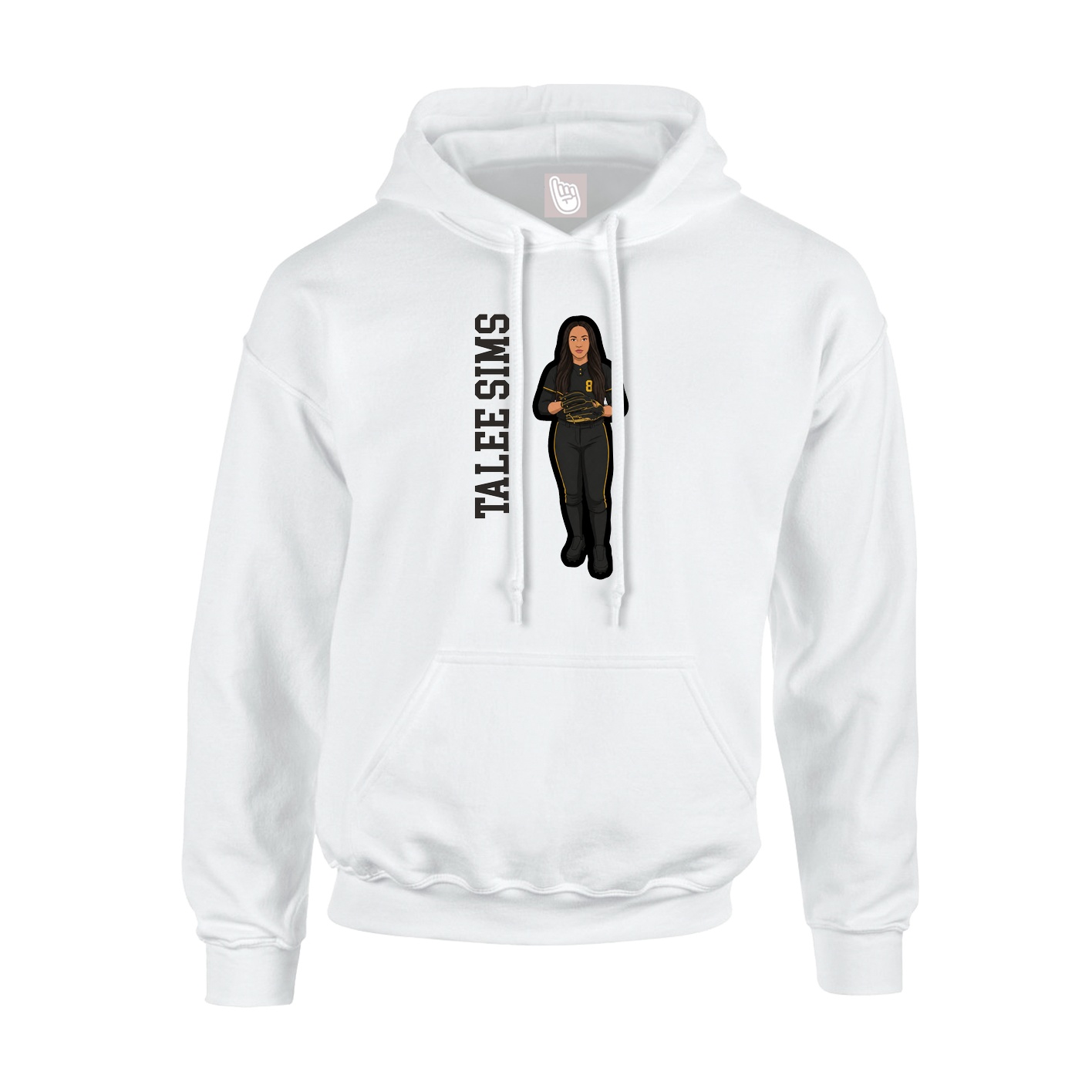 Hoodie — Name Vertical in White