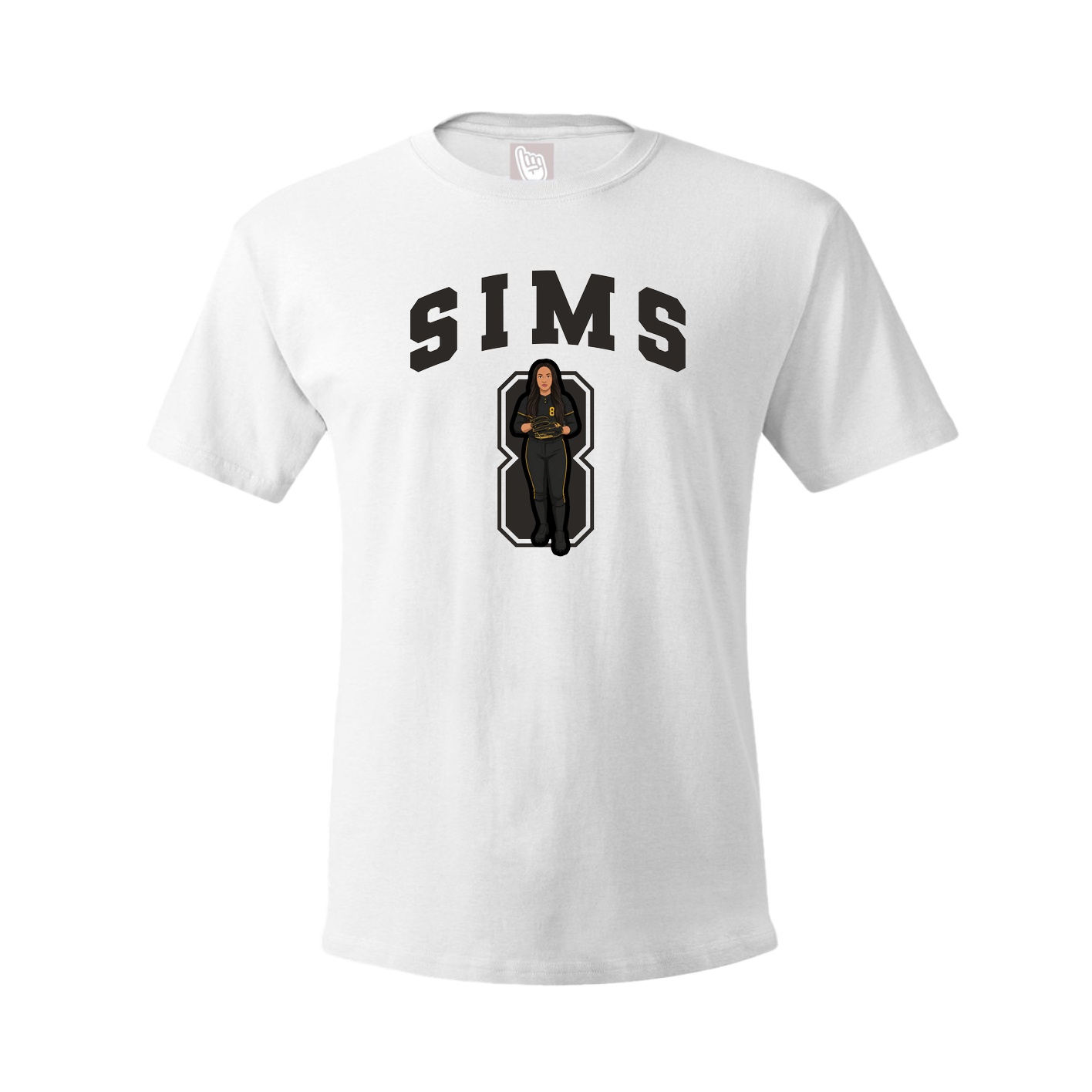 Youth Tee — Number in White