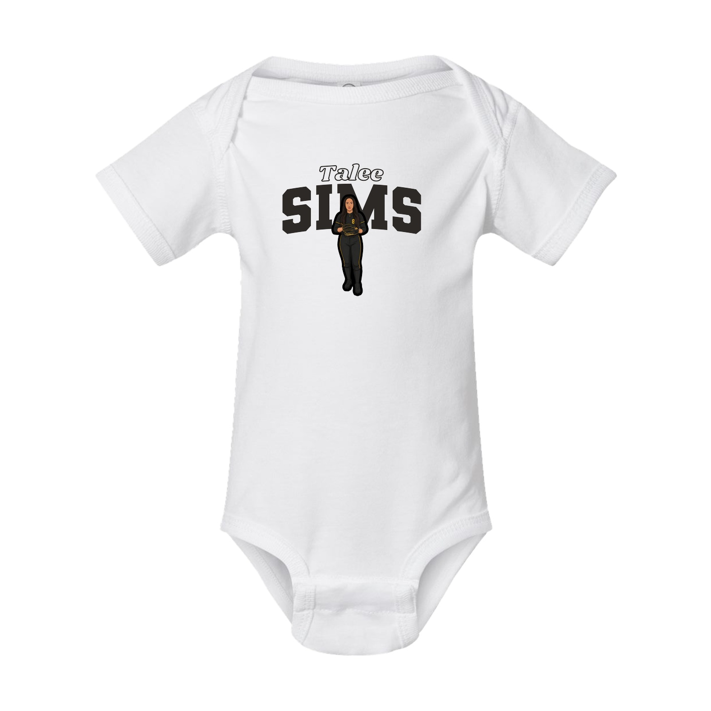 Baby Onesie — Name Arch in White