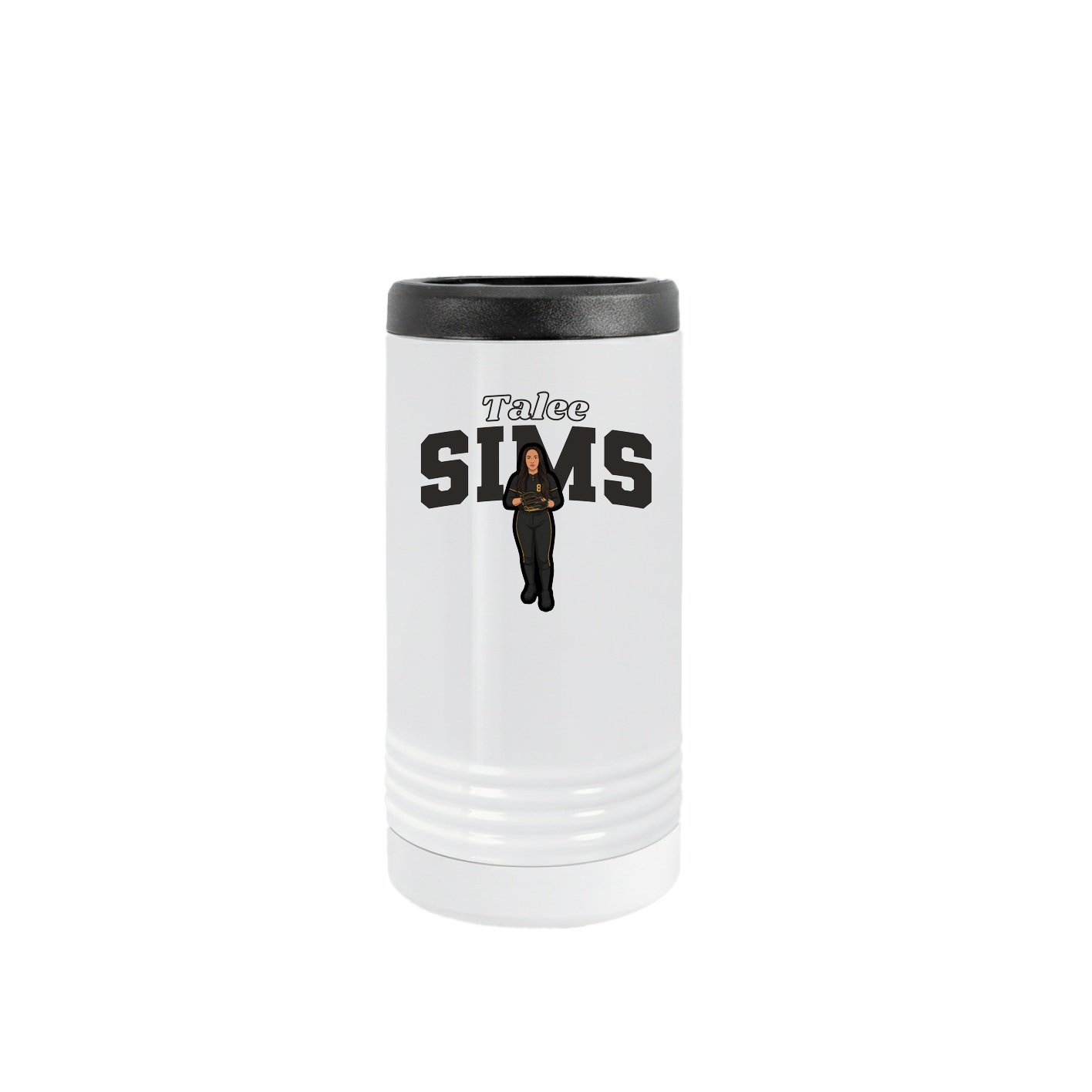 Slim Beverage Holder — Name Arch in White