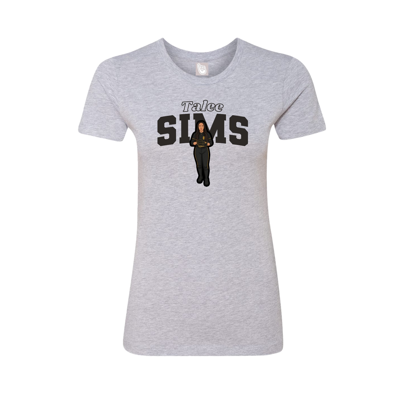 Fitted Women's Tee — Name Arch in Grey
