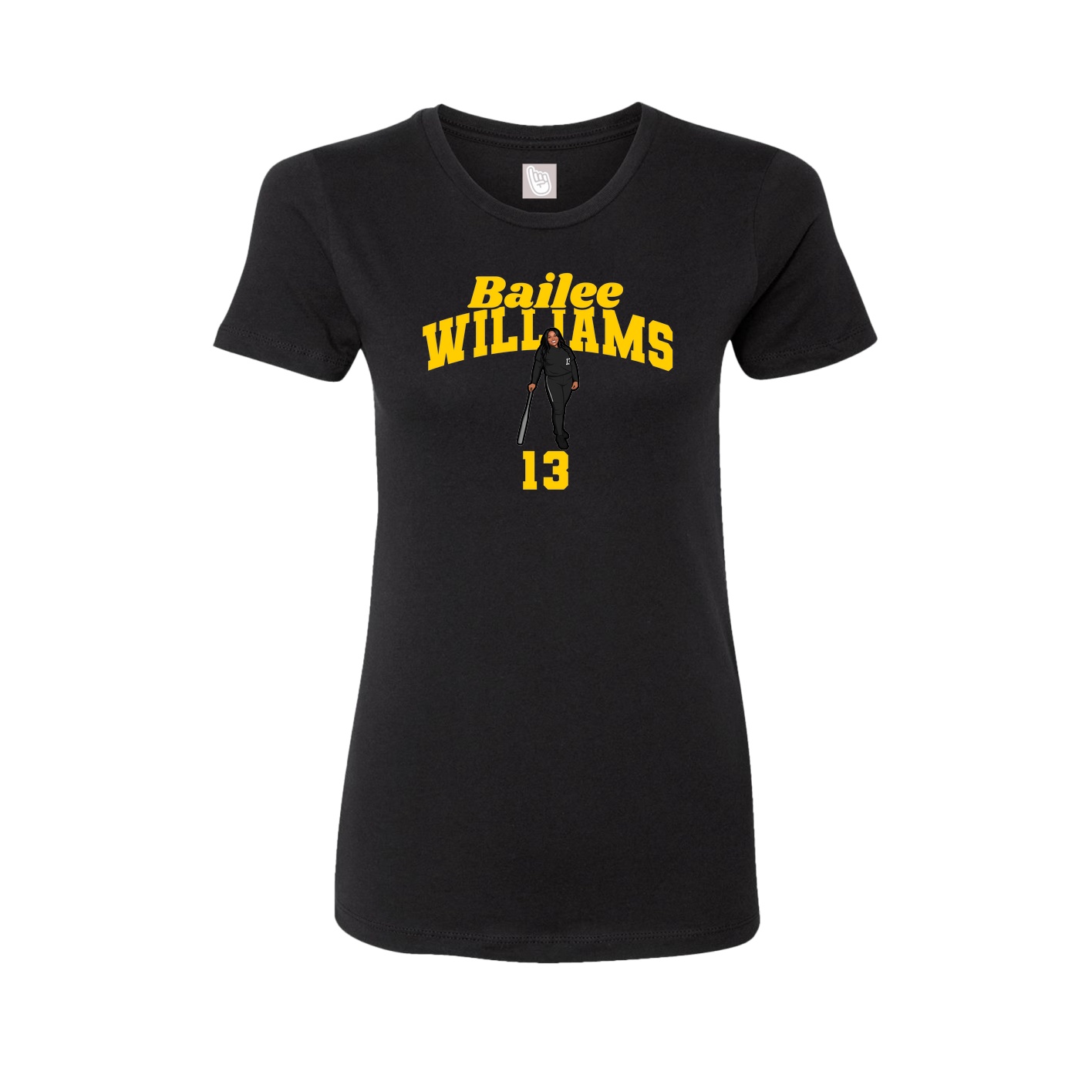 Fitted Women's Tee — Signature Arch in Black