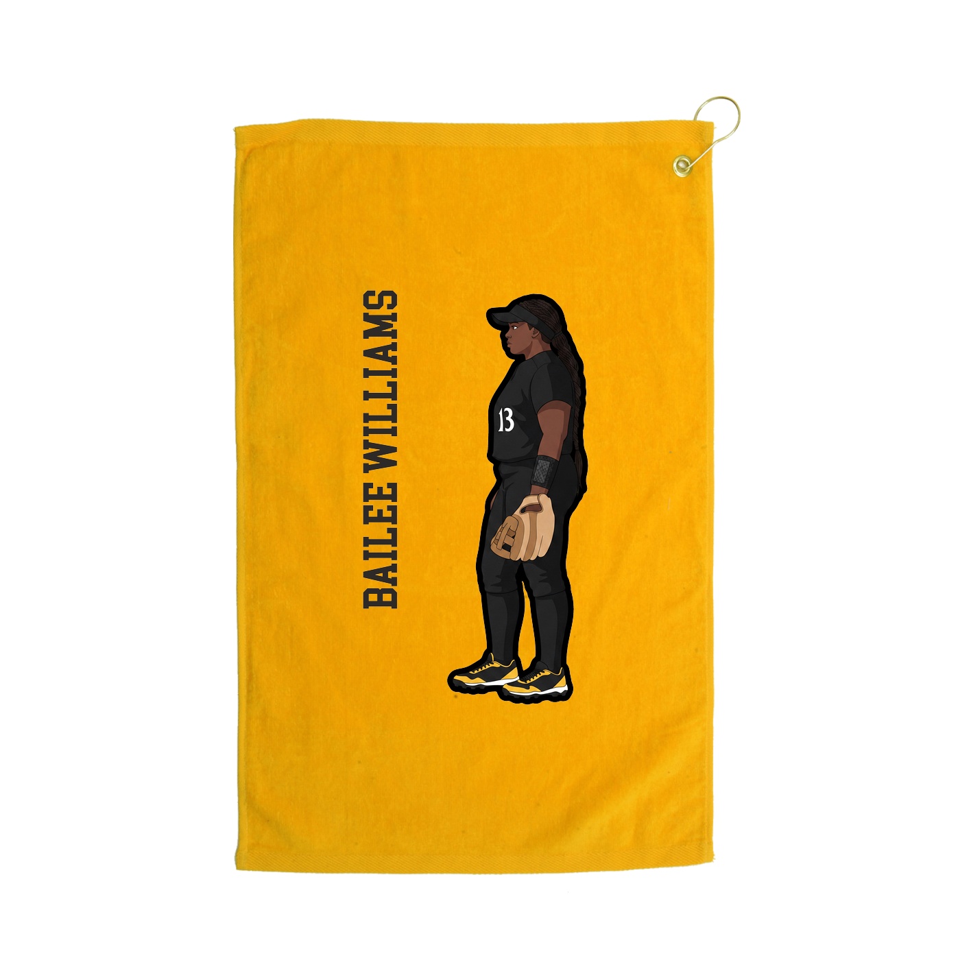 Golf Towel — Name Vertical in Gold