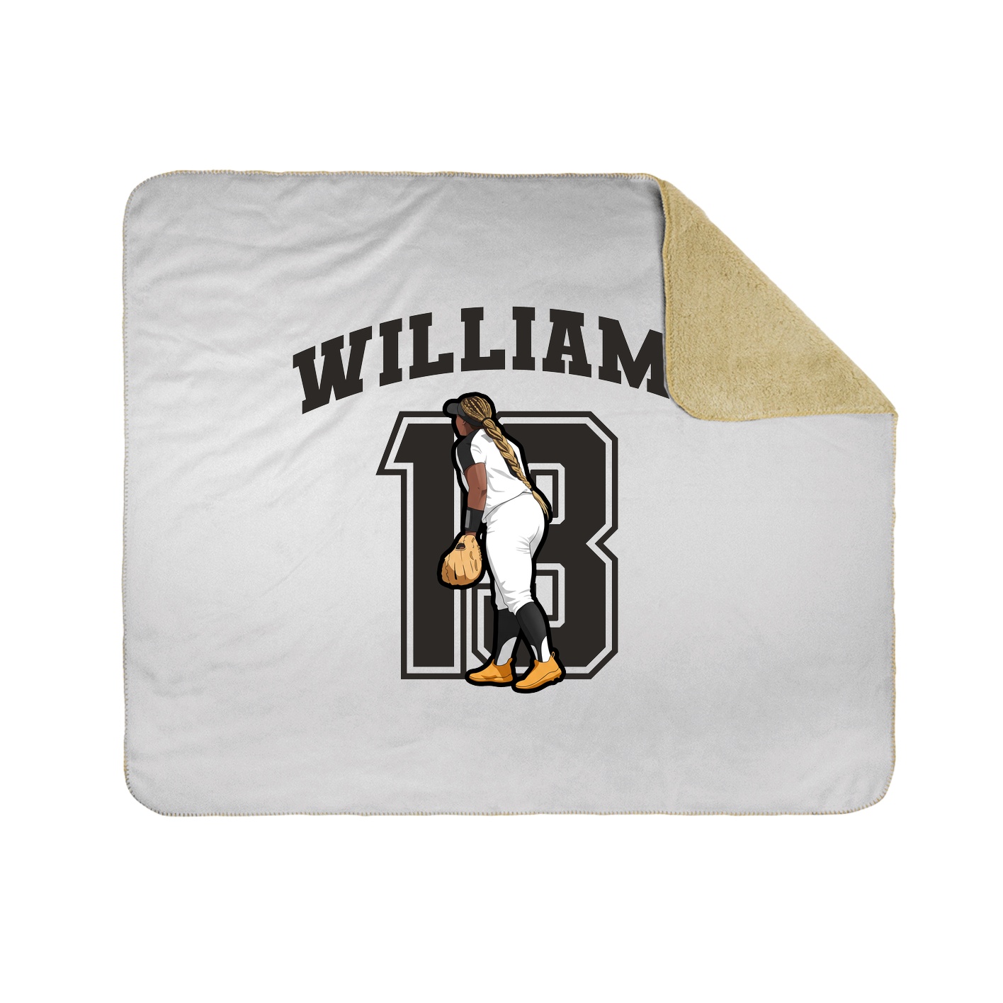 Throw Blanket — Number in White