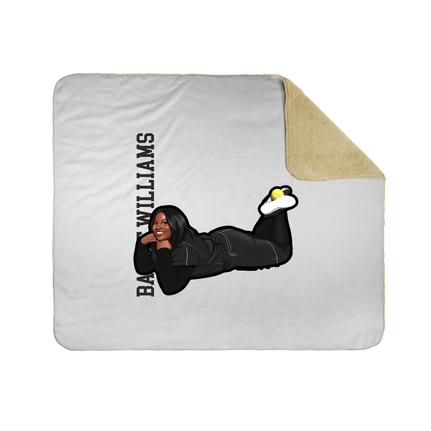Throw Blanket — Name Vertical in White