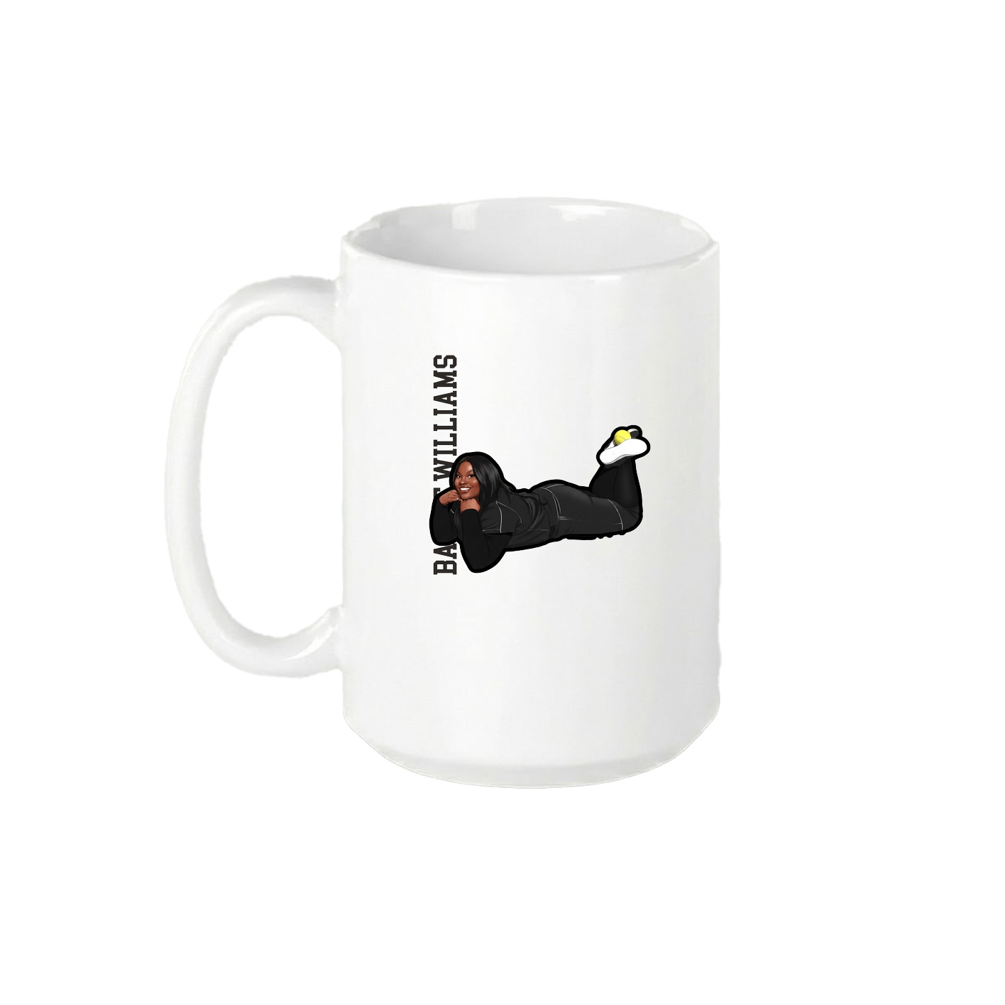 15oz Coffee Mug — Name Vertical in White