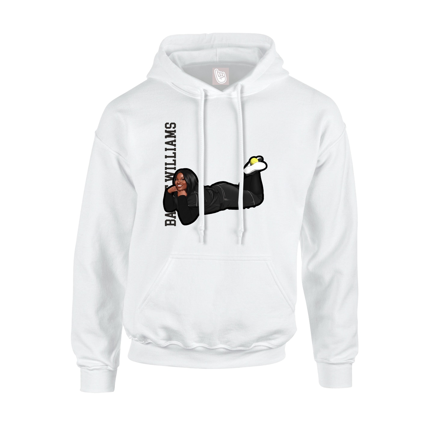 Youth Hoodie — Name Vertical in White