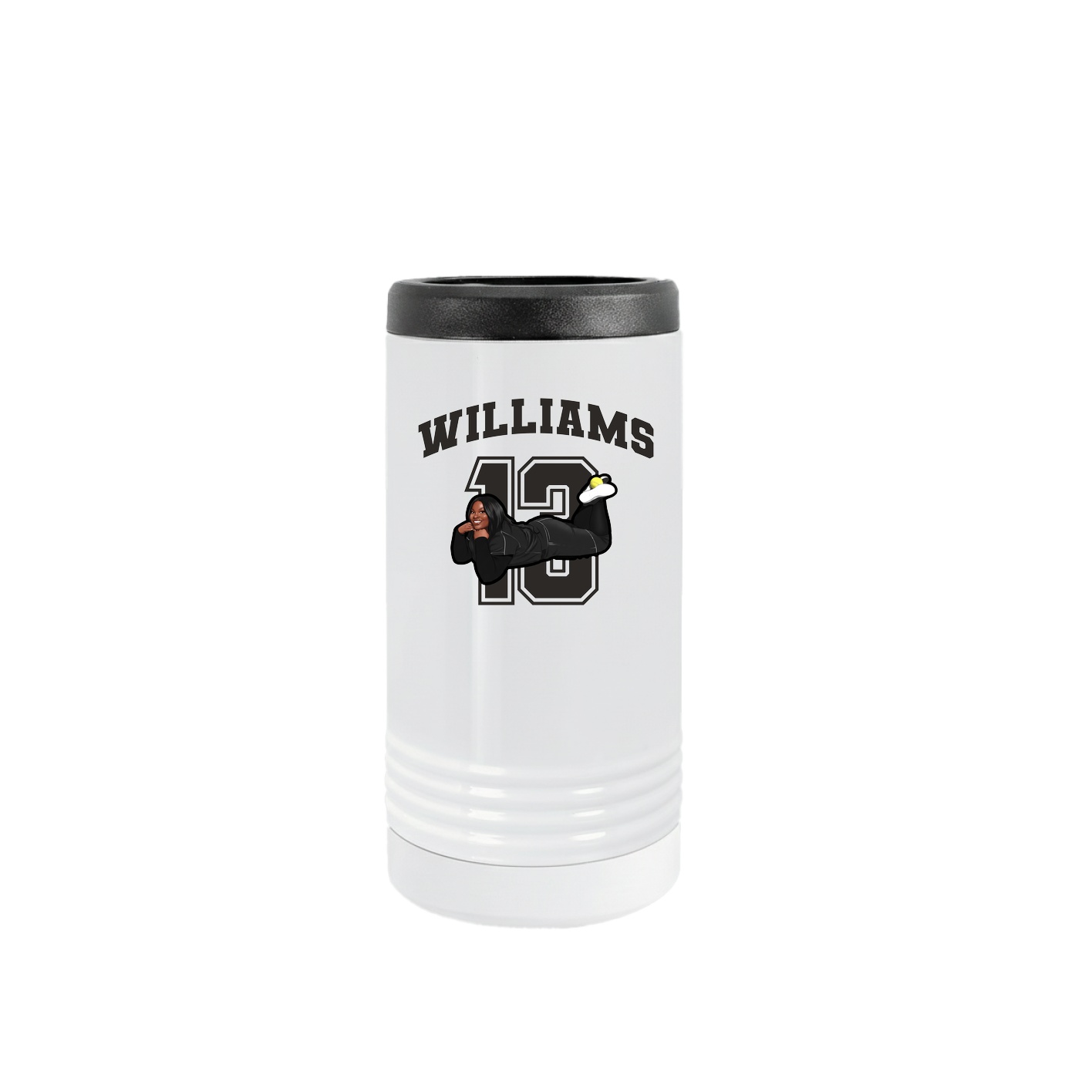 Slim Beverage Holder — Number in White