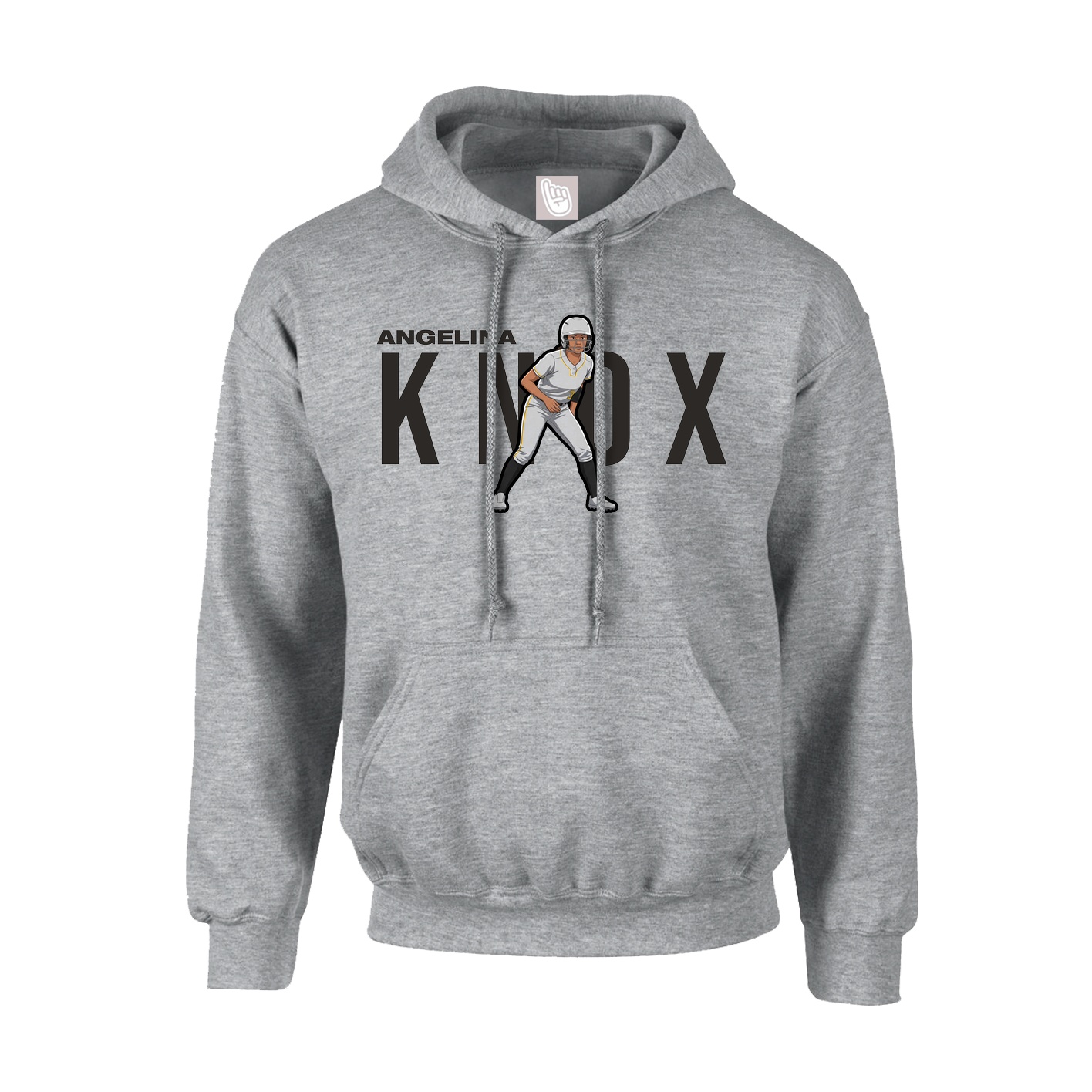 Youth Hoodie — Player Name in Grey